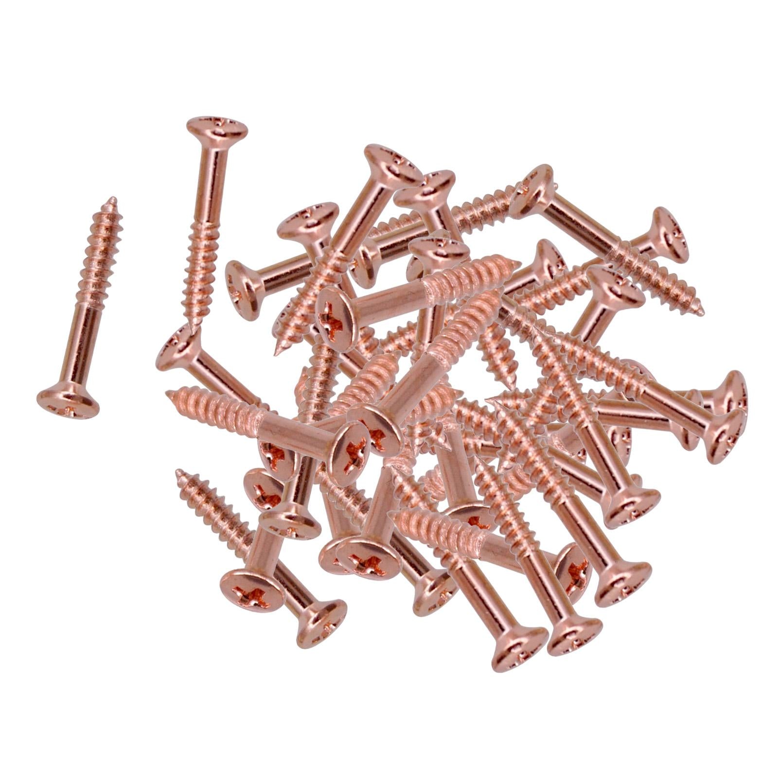 40Pack Guitar Humbucker Pickup Ring Mounting Screws Guitar Parts Red Copper