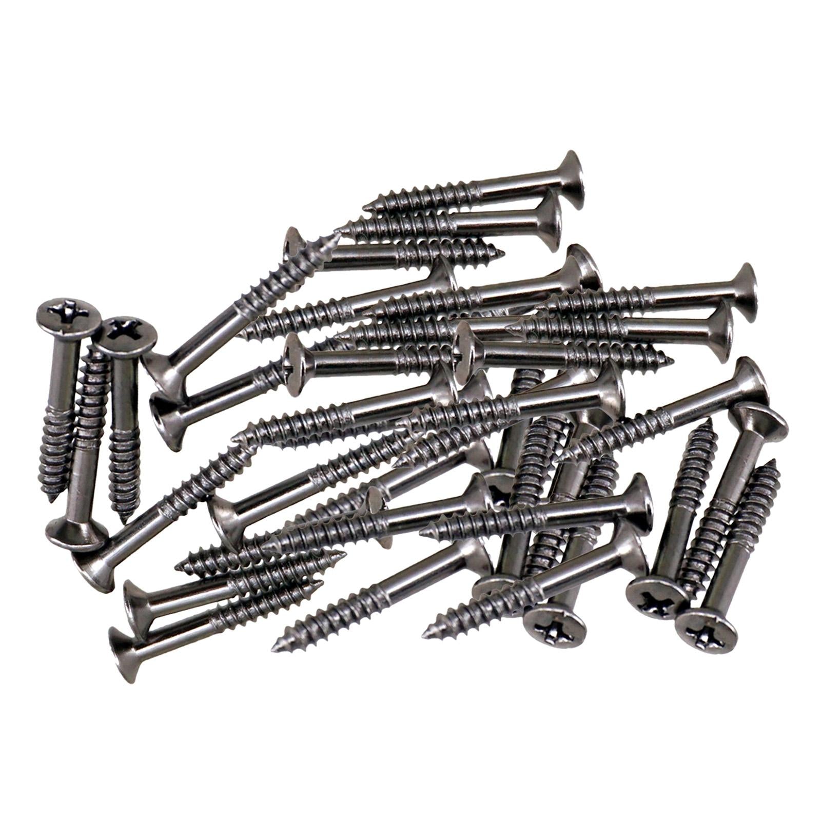 40Pack Guitar Humbucker Pickup Ring Mounting Screws Guitar Parts Black