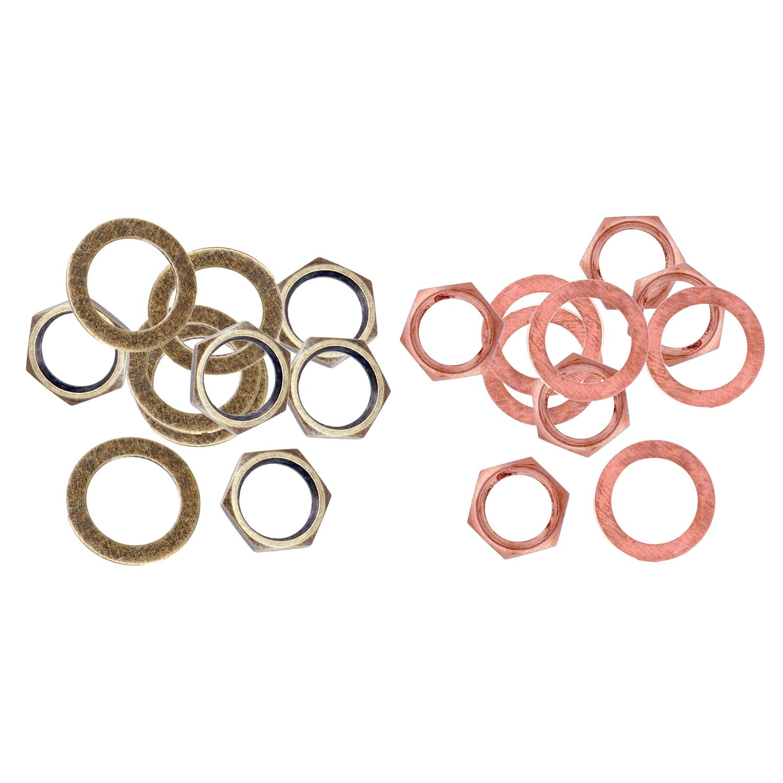 10pcs 3/8 Guitar Jack Output Nuts with Lock Washer Set for Guitar Bass Parts