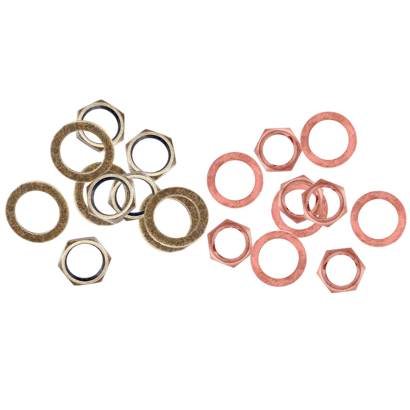 10pcs 3/8 Guitar Jack Output Nuts with Lock Washer Set for Guitar Bass Parts