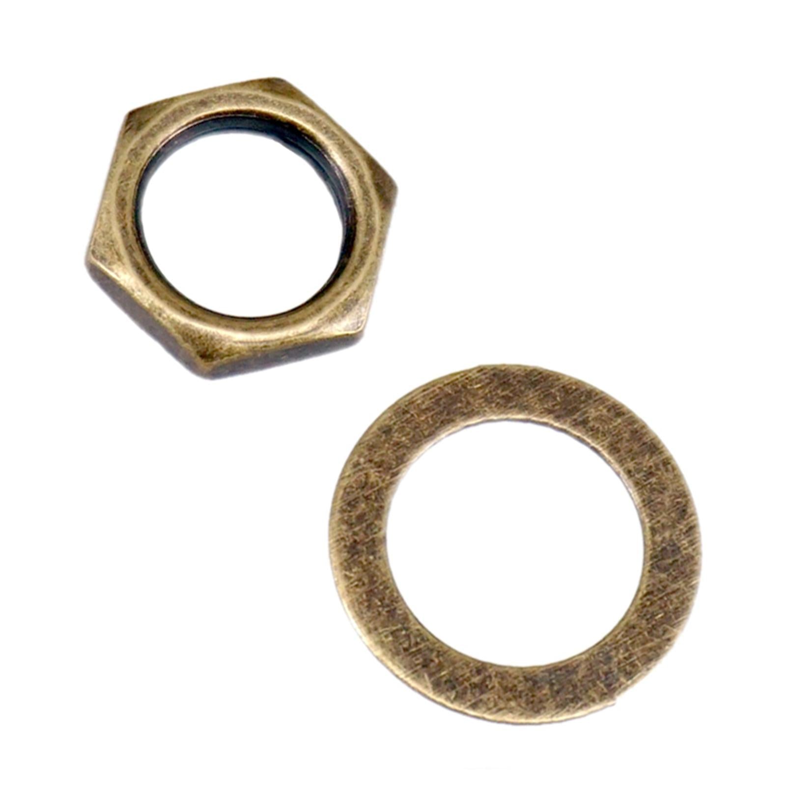 10Pc 3/8'' Guitar Jack Nuts with Lock Washer Set for Guitar Bass Replacement