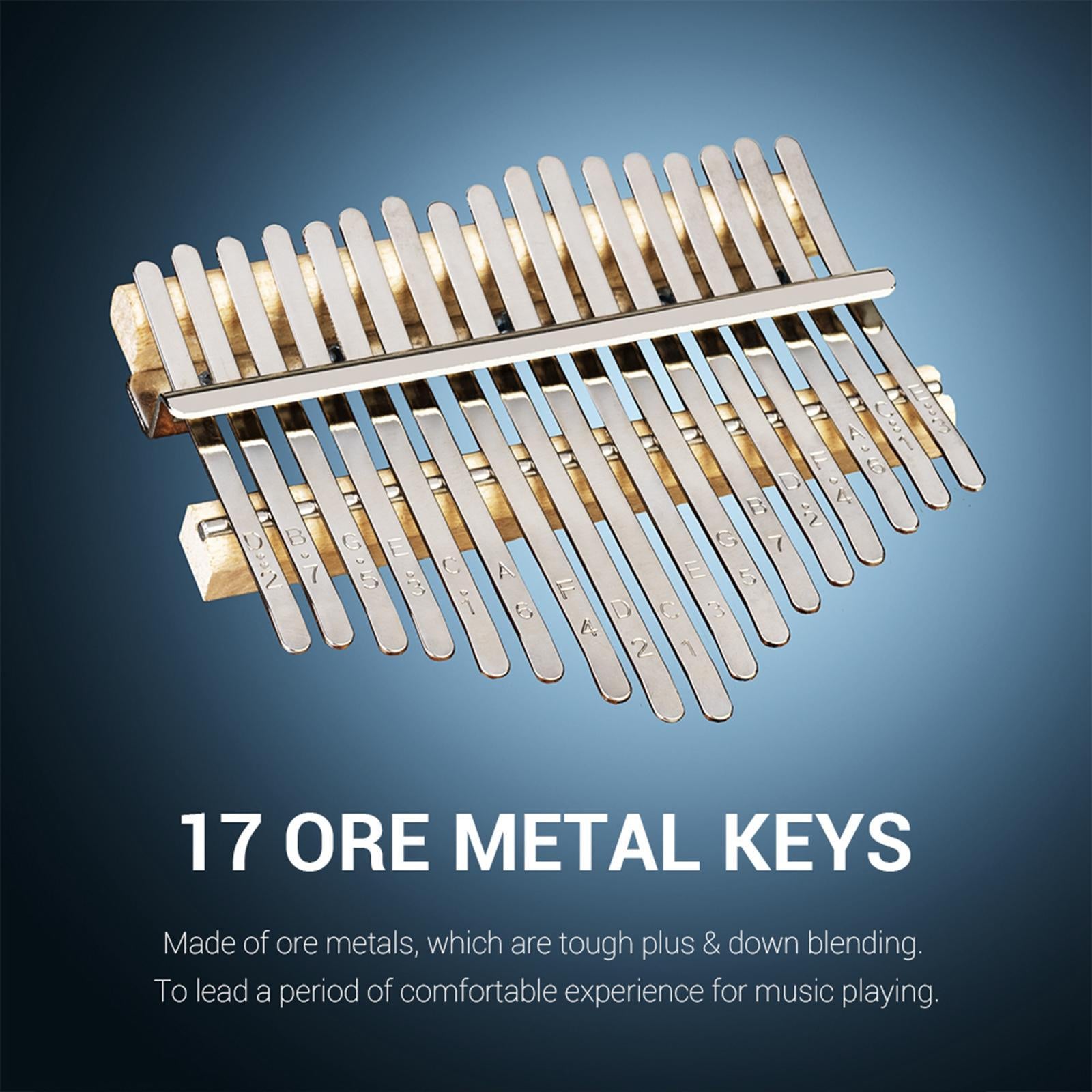 Kalimba 17 Key Thumb Piano Maple African Mbira with Tune Hammer Set Musical