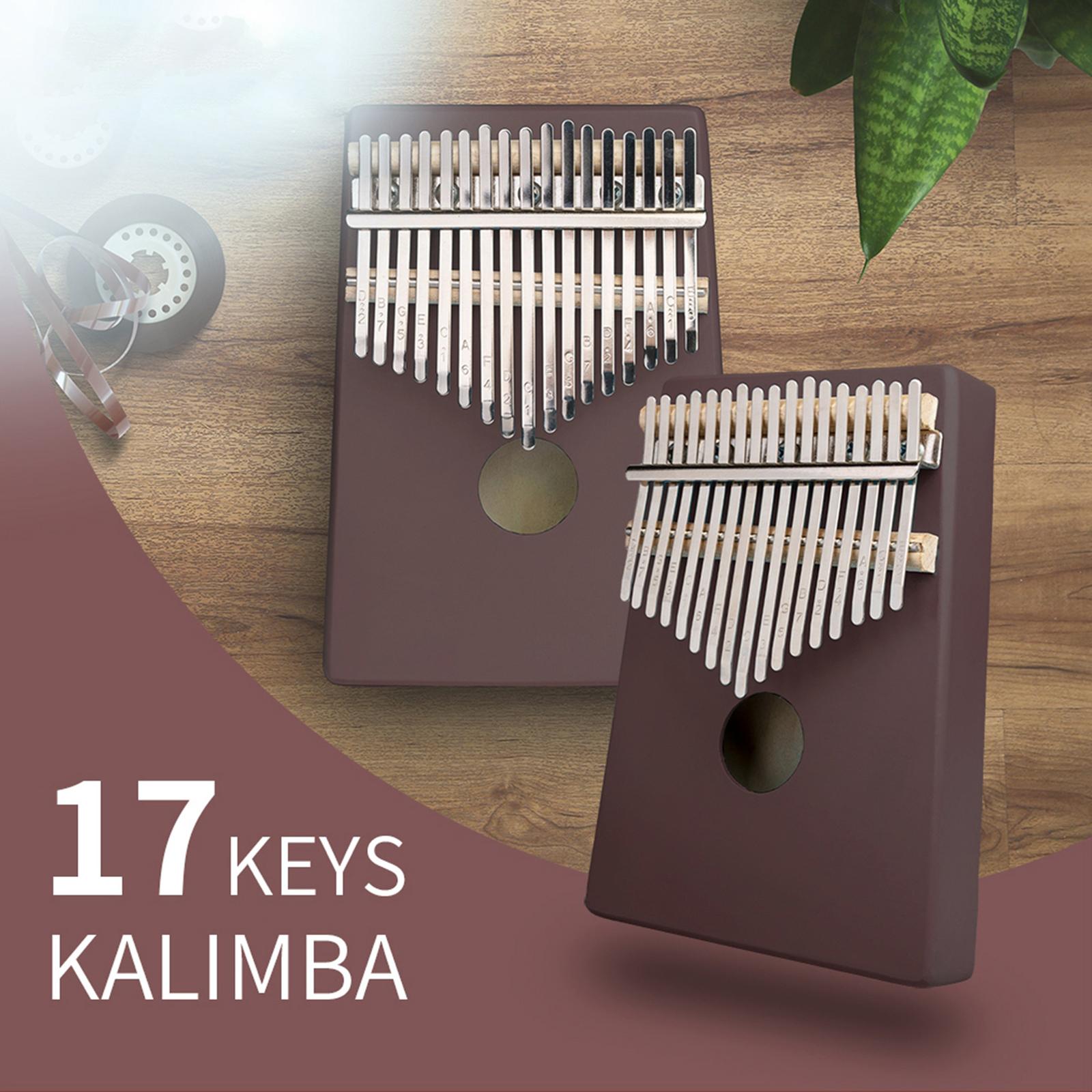 17-Key Kalimba Thumb Piano Wood African Mbira with Tuning Hammer Percussion