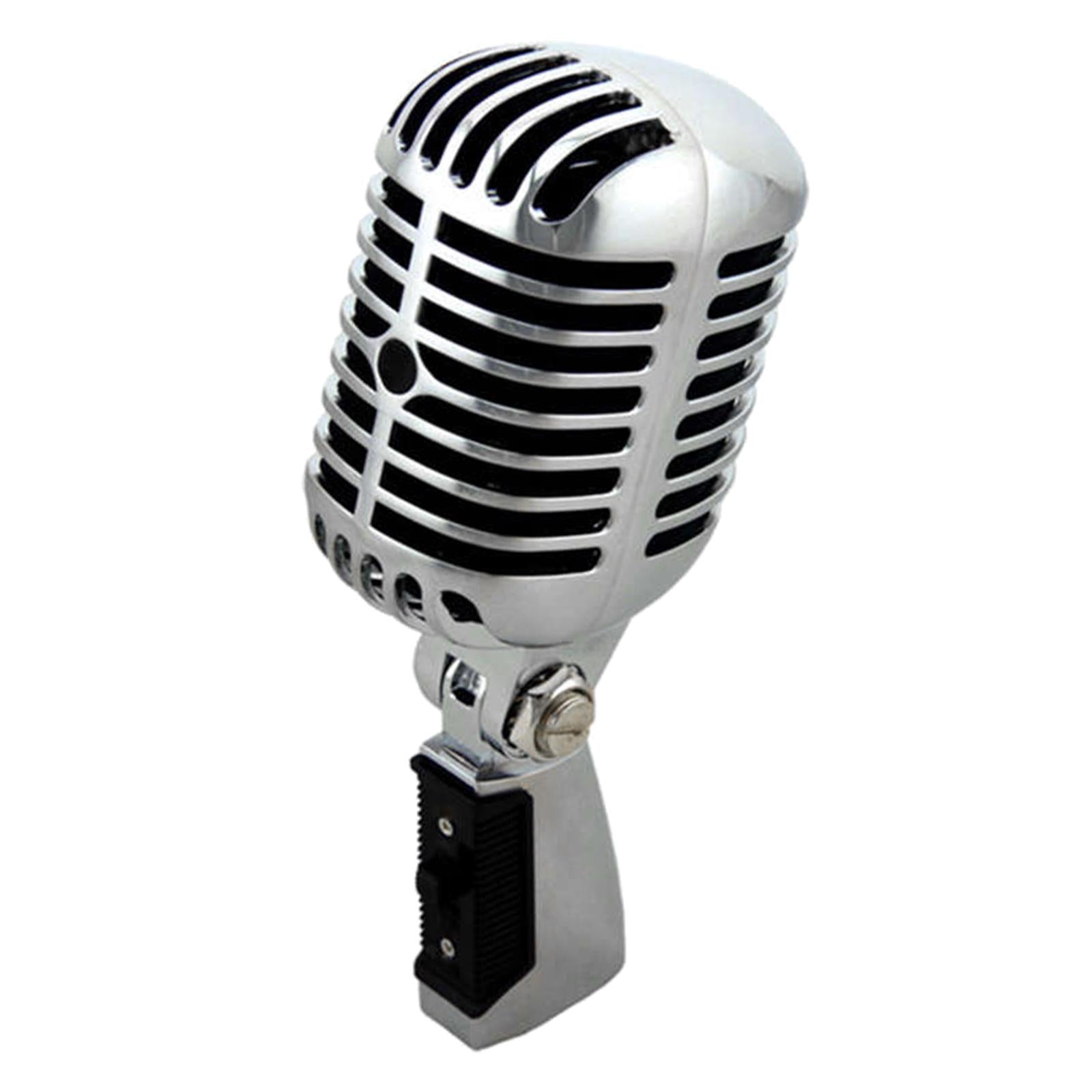 Classic Vintage Dynamic Vocal Microphone for Live Stage Karaoke Silver