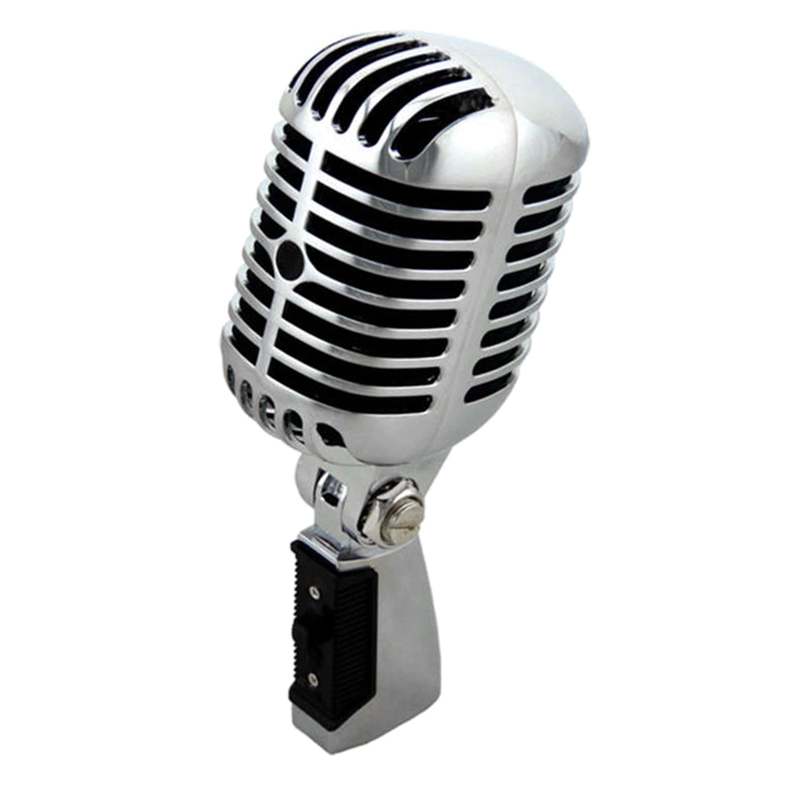 Classic Vintage Dynamic Vocal Microphone for Live Stage Karaoke Silver