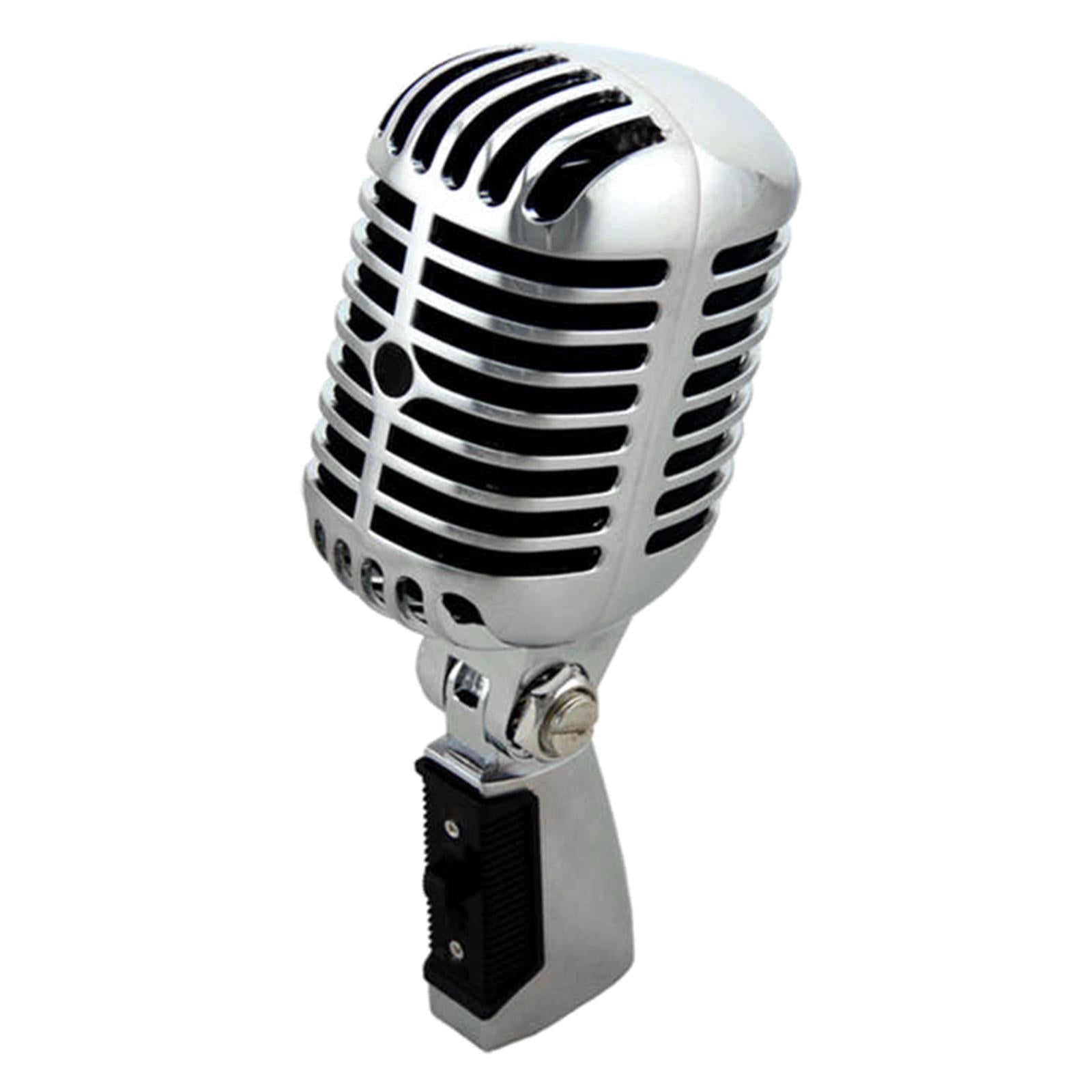 Classic Vintage Dynamic Vocal Microphone for Live Stage Karaoke Silver