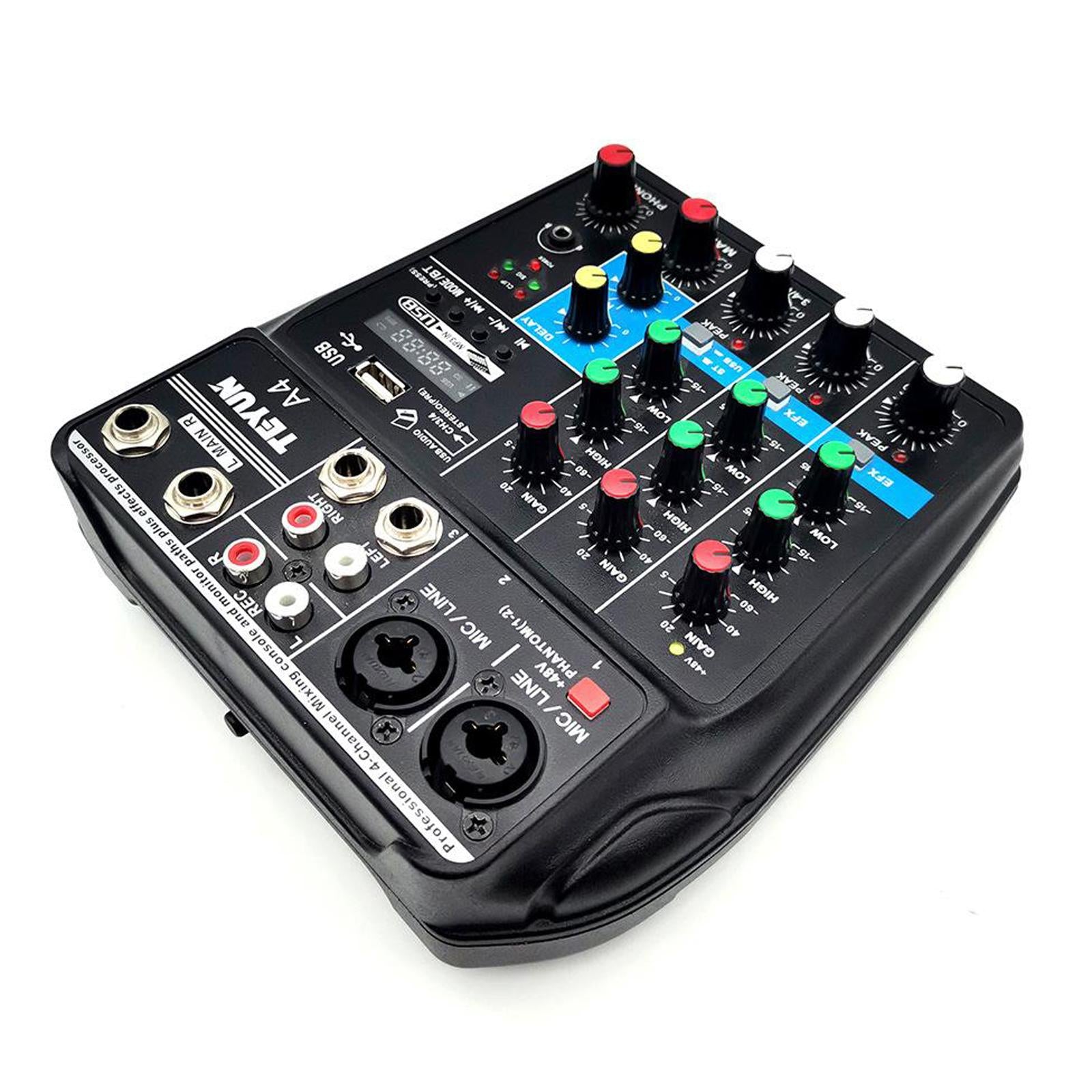Portable 4 Channel Digital Sound Mixing Console System 48V Amplifier
