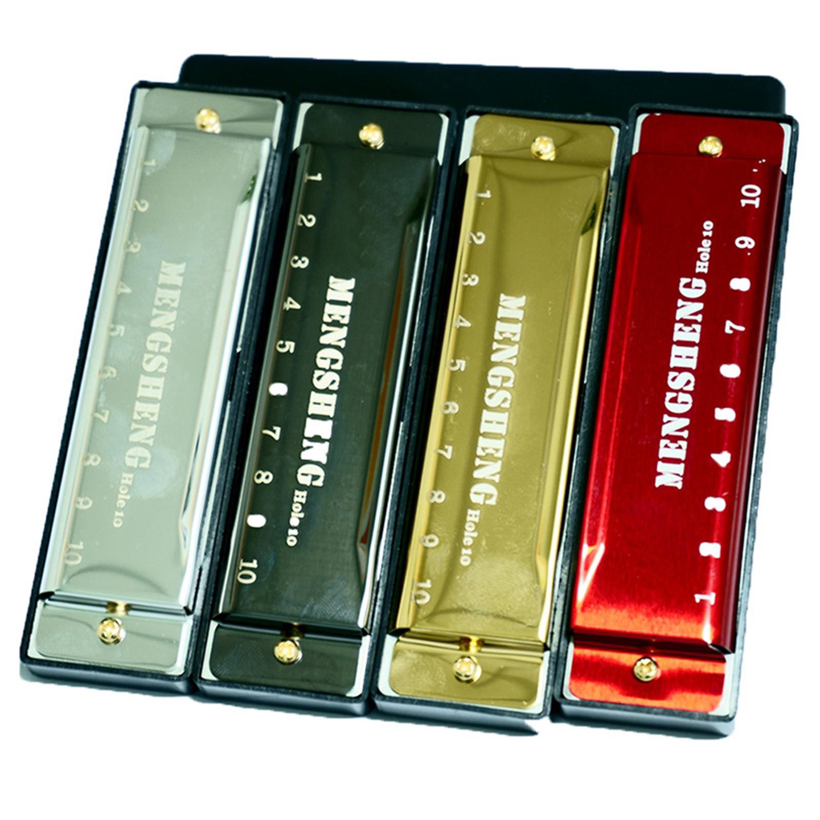 Blues Harmonica Diatonic Harp Mouth Organ 10 Hole Musical Instrument Red