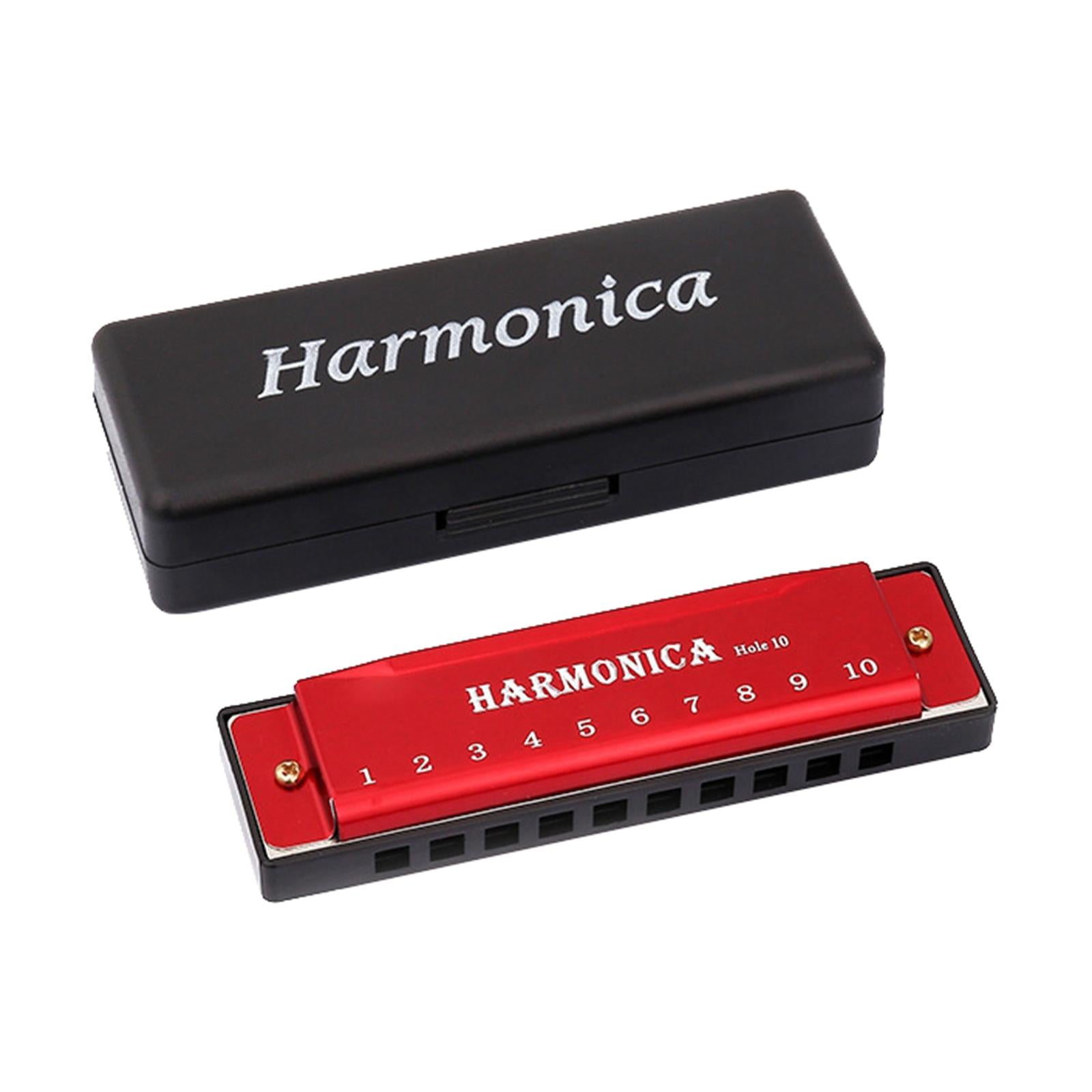 Blues Harmonica Diatonic Harp Mouth Organ 10 Hole Musical Instrument Red