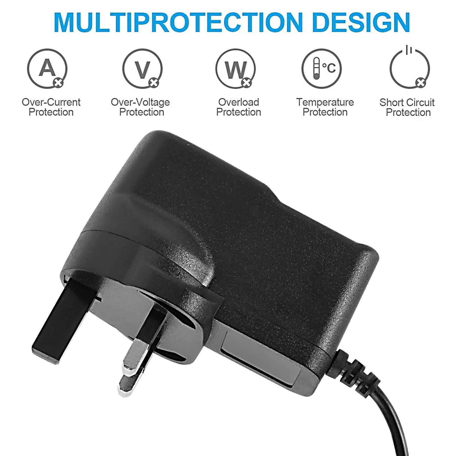 9V 850mA Guitar Effects Pedal Adapter Power Supply Cord Black