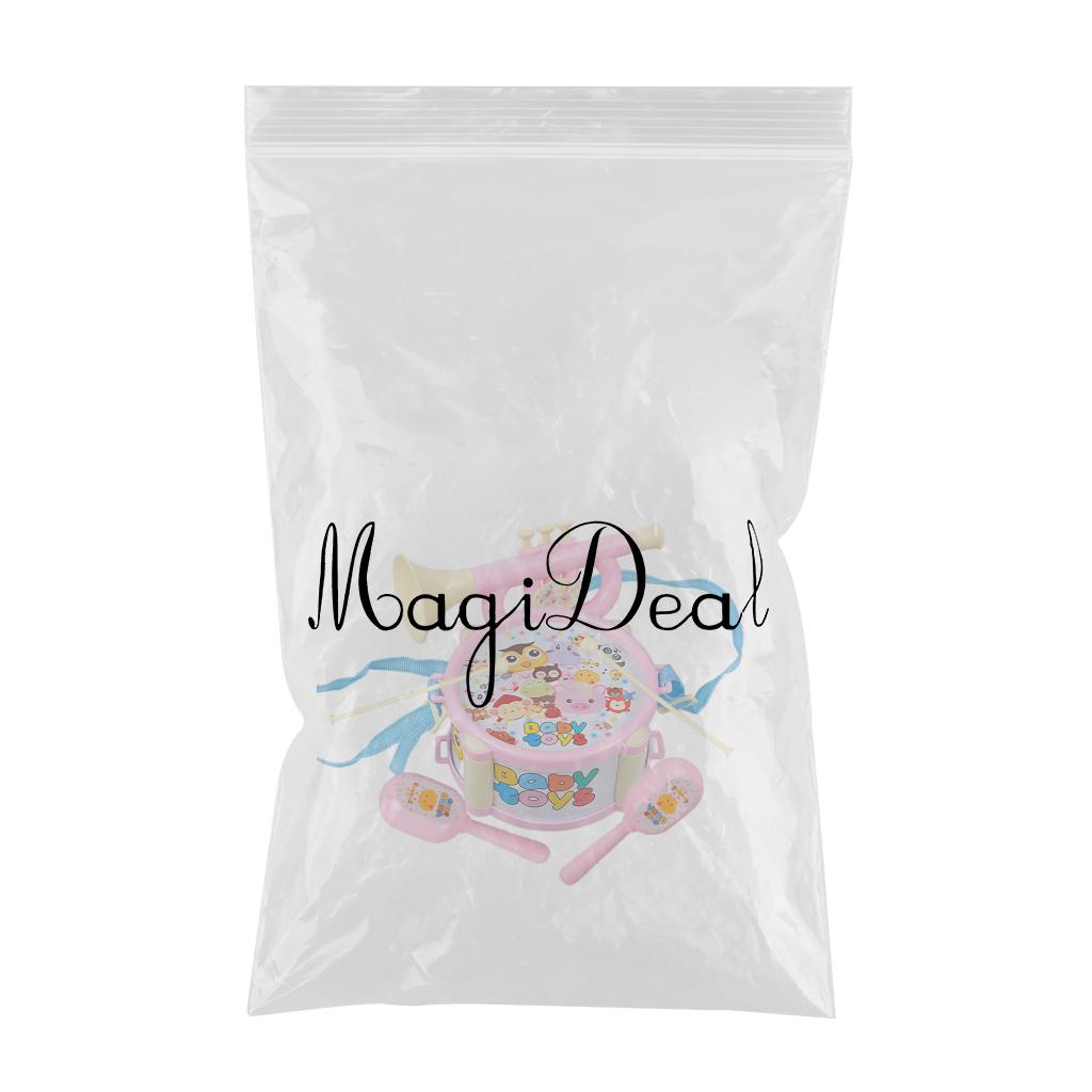 Kids Drum Toy Music Instrument Kit Early Learning Education Toy Pink