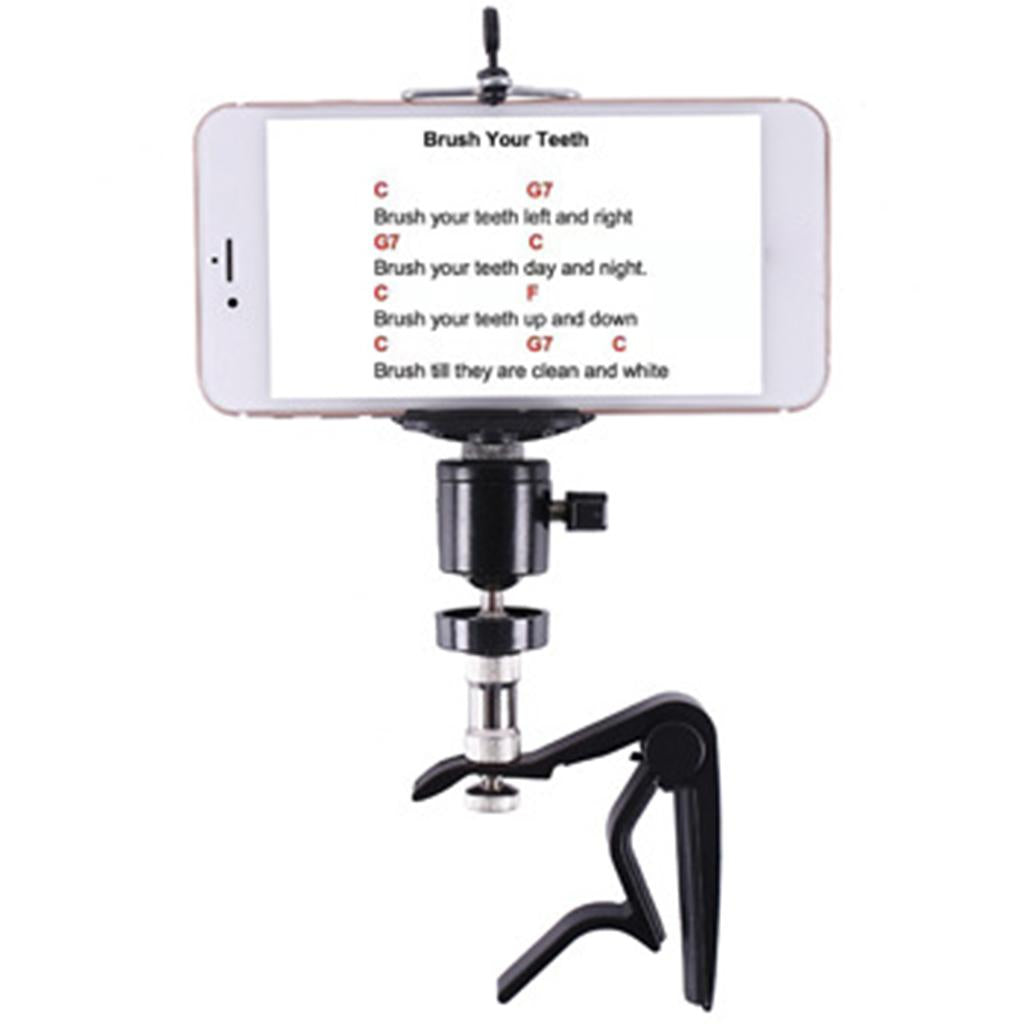 2 in 1 Guitar Phone Mount Phone Holder for Musicians Men Live Broadcast