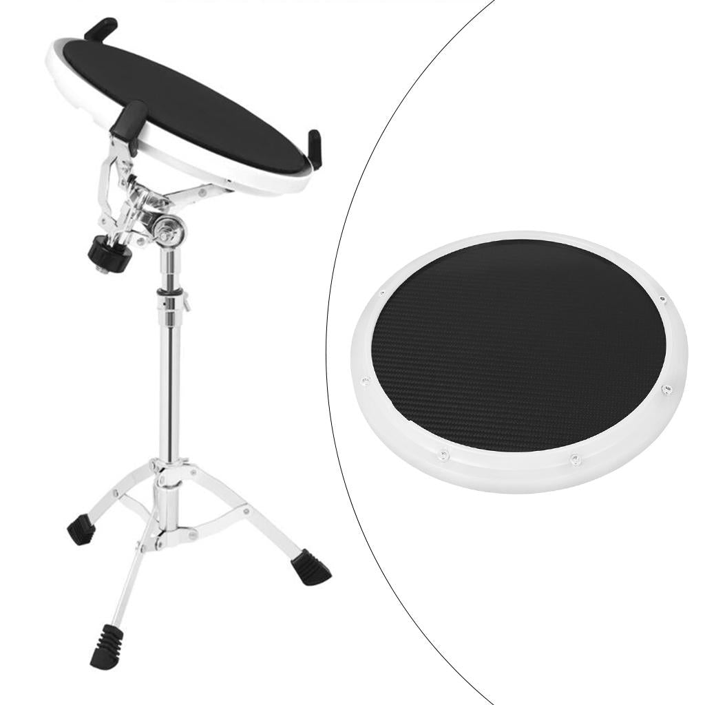 Drum Practice Pad, 12 inch Mute Instruments Accessory for Music Enthusiast white