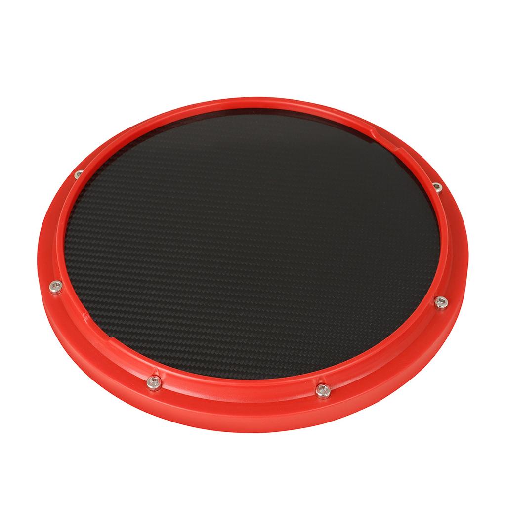Drum Practice Pad, 12 inch Mute Instruments Accessory for Music Enthusiast red