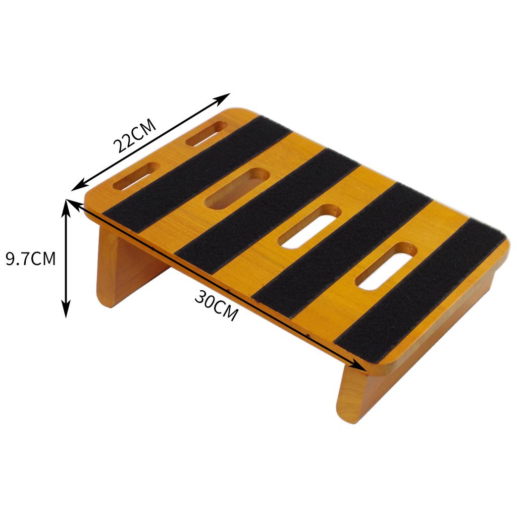 Wood Guitar Pedal Board Bass Stomp Pedals Pedalboard Anti-Slip Hide Cable