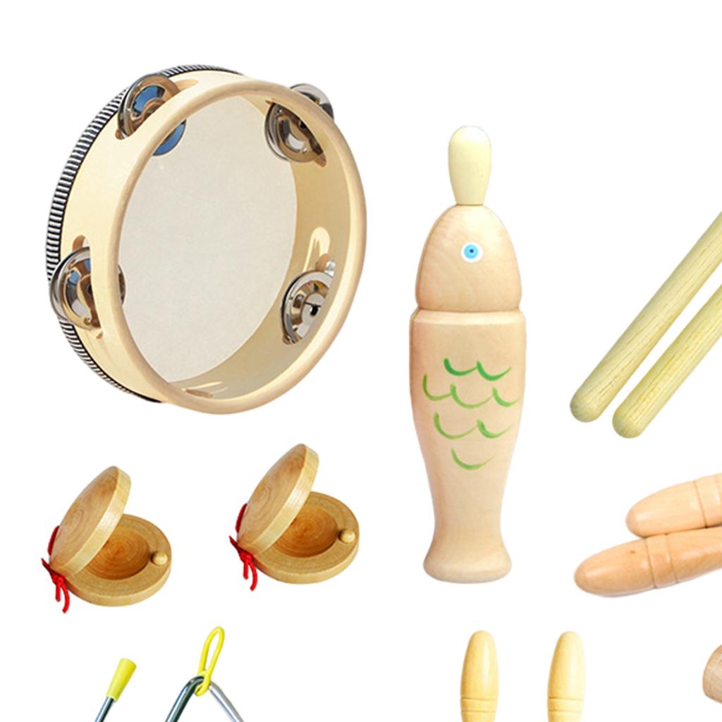 Percussion Instruments Toy with Storage Bag Musical Instrument Set for Boys 8-piece 0.666Kg