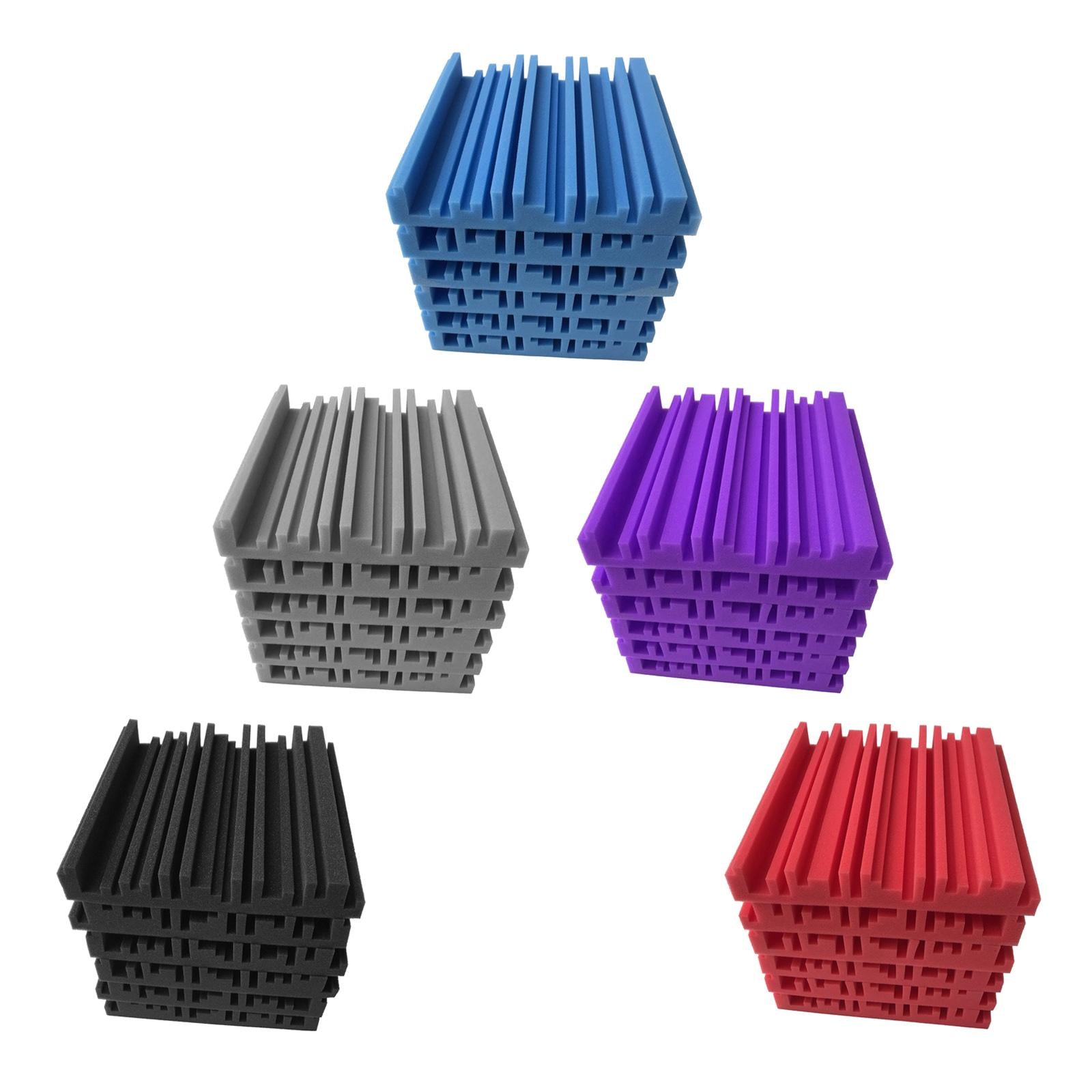 6pcs 30X30X5CM Soundproofing Acoustic Foam Noise Sound-Absorbing Black
