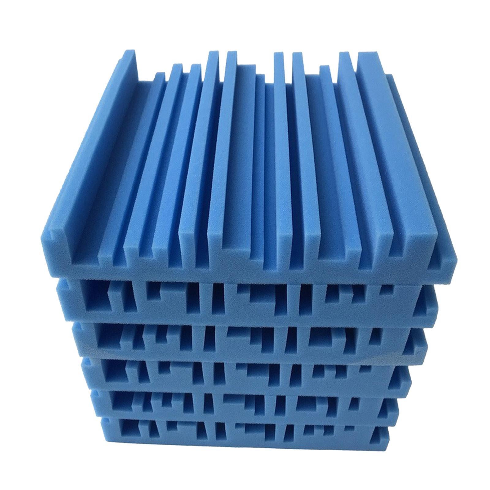 6pcs 30X30X5CM Soundproofing Acoustic Foam Noise Sound-Absorbing Deep Blue
