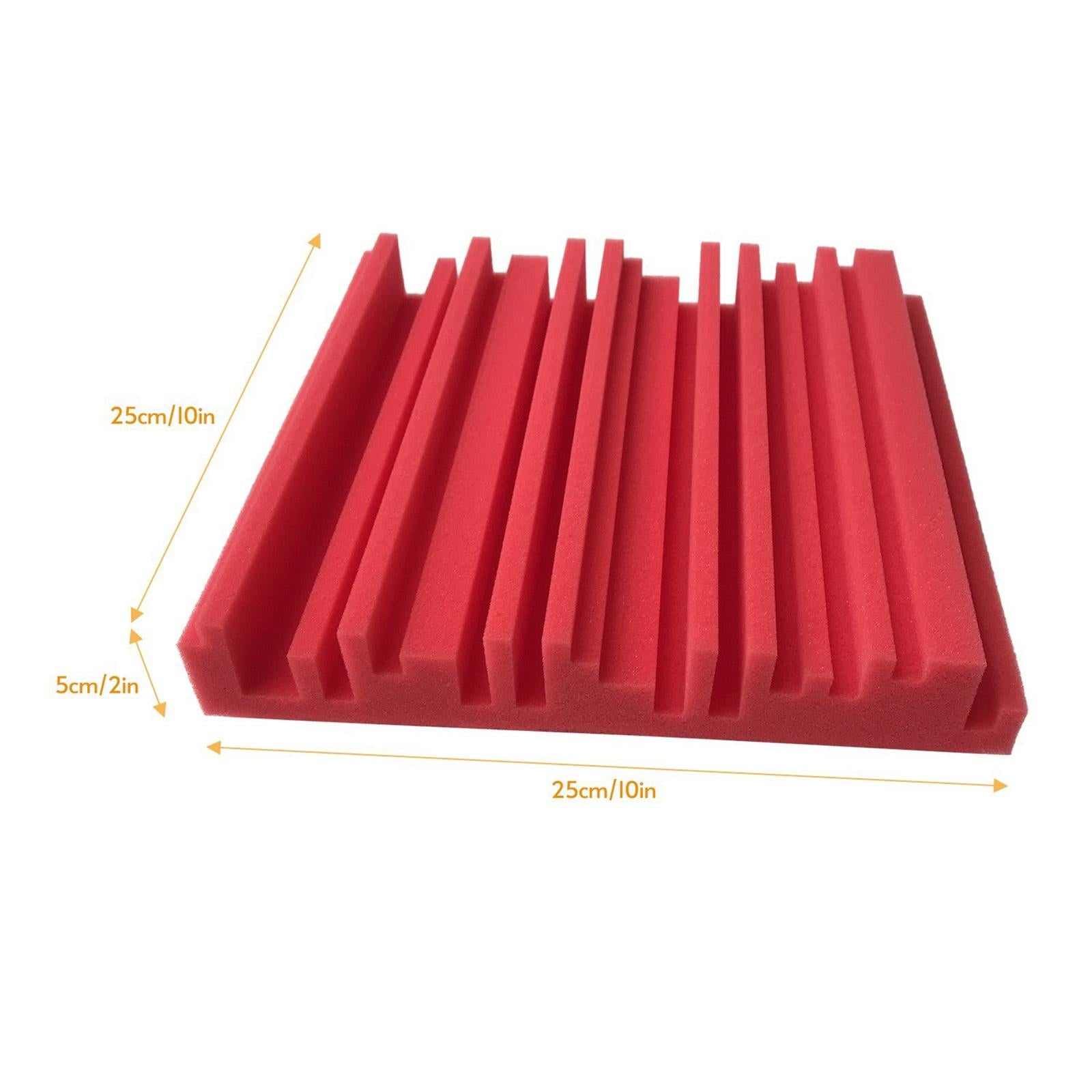 6pcs 30X30X5CM Soundproofing Acoustic Foam Noise Sound-Absorbing Red