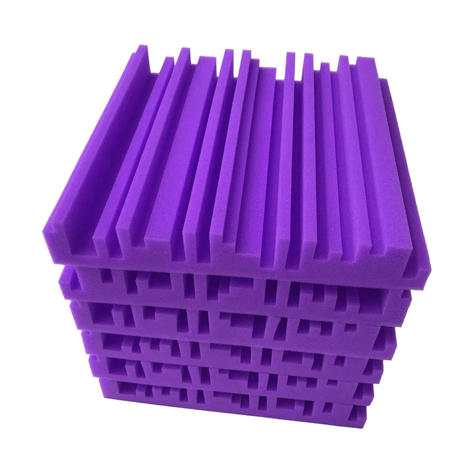6pcs 30X30X5CM Soundproofing Acoustic Foam Noise Sound-Absorbing Purple