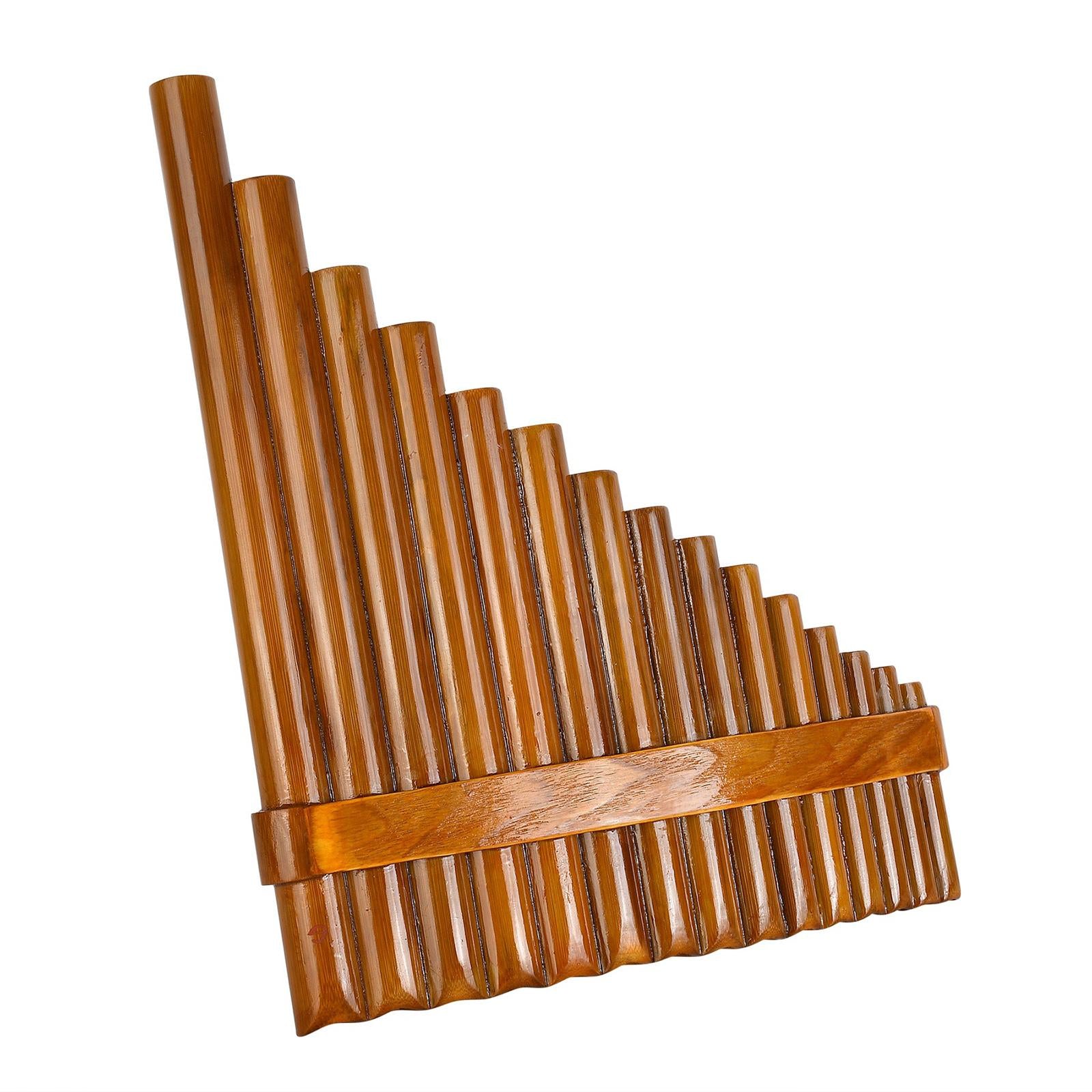 1Set Bamboo Pan Pipe Flute Woodwind G Key Instrument for Beginner Left-Hand