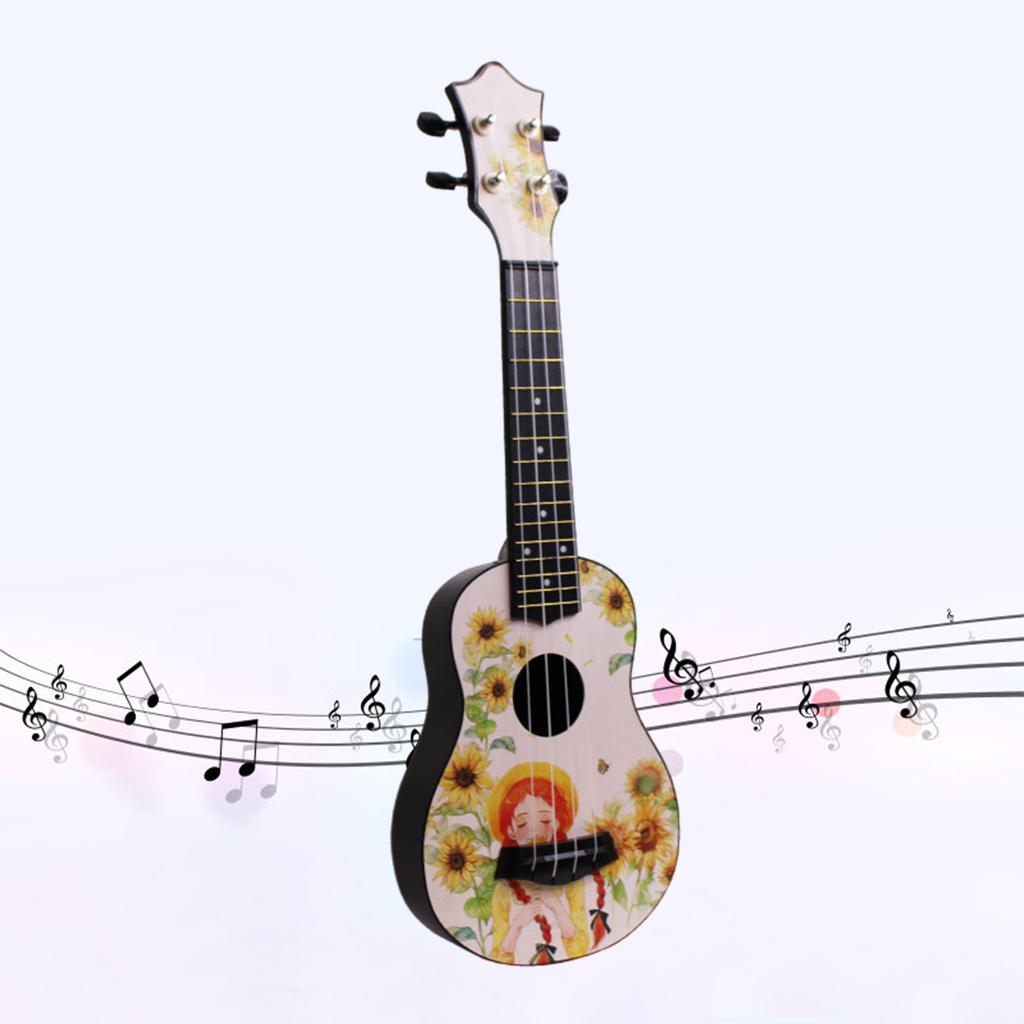 21inch 4Strings Ukulele Small Guitar for Kids Beginners Sun Flower