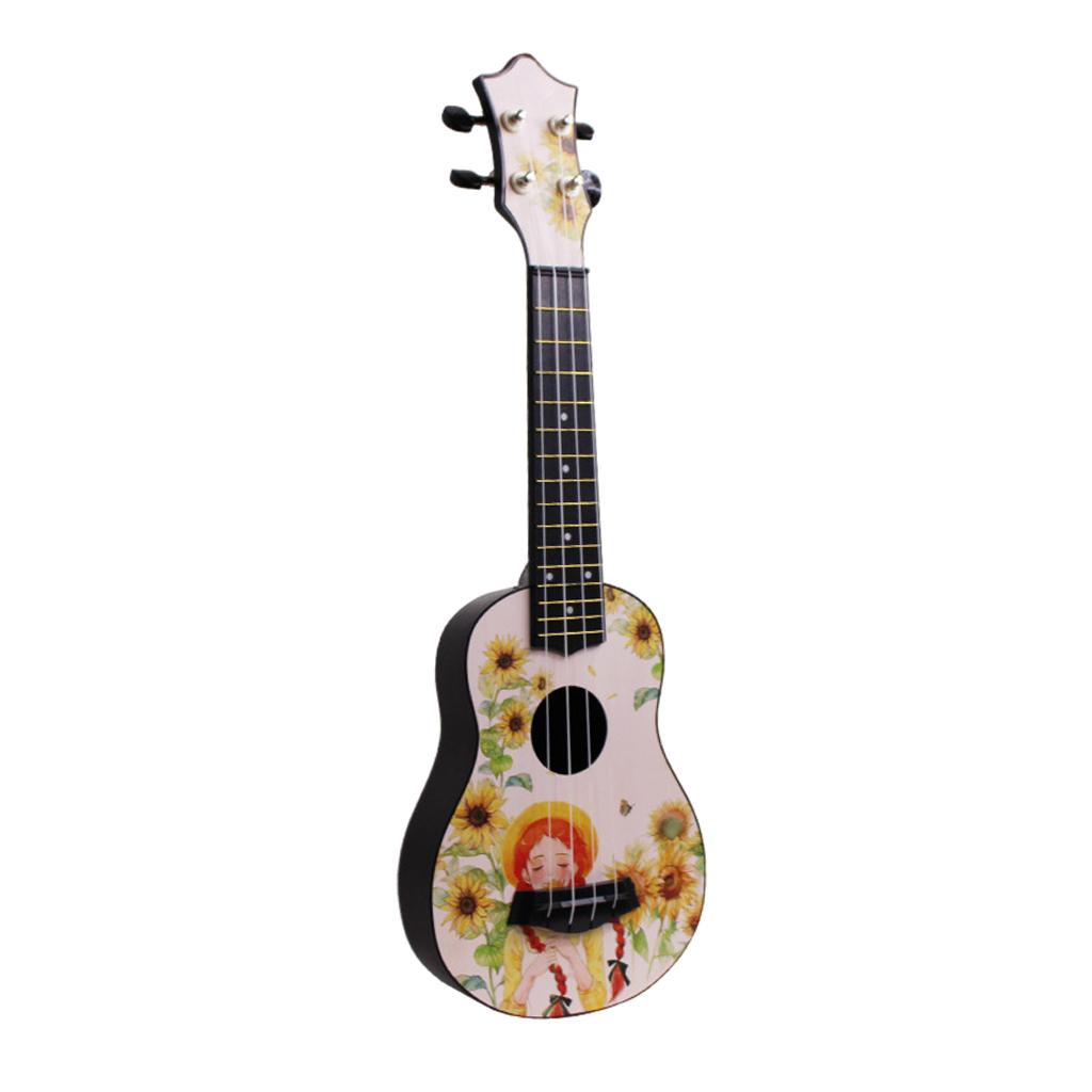 21inch 4Strings Ukulele Small Guitar for Kids Beginners Sun Flower