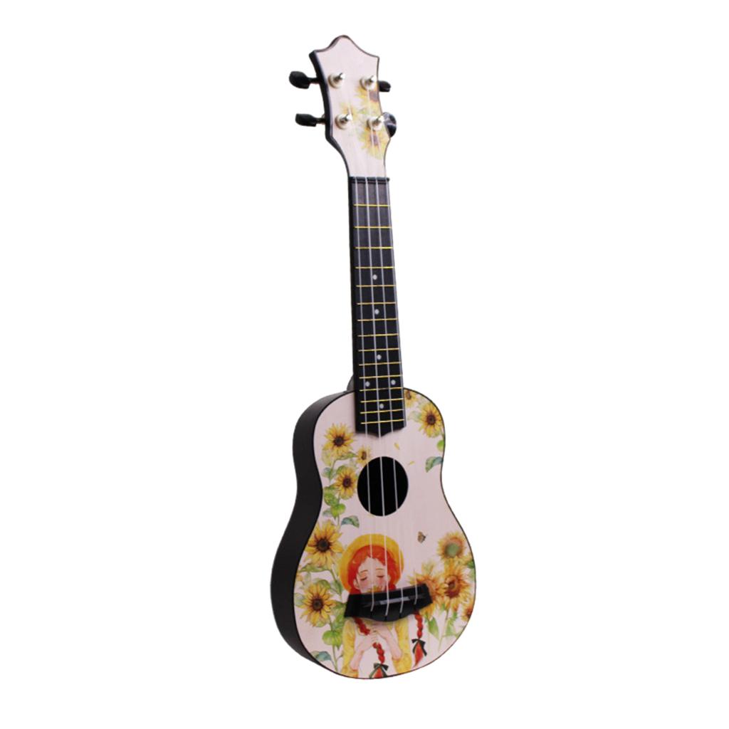 21inch 4Strings Ukulele Small Guitar for Kids Beginners Sun Flower
