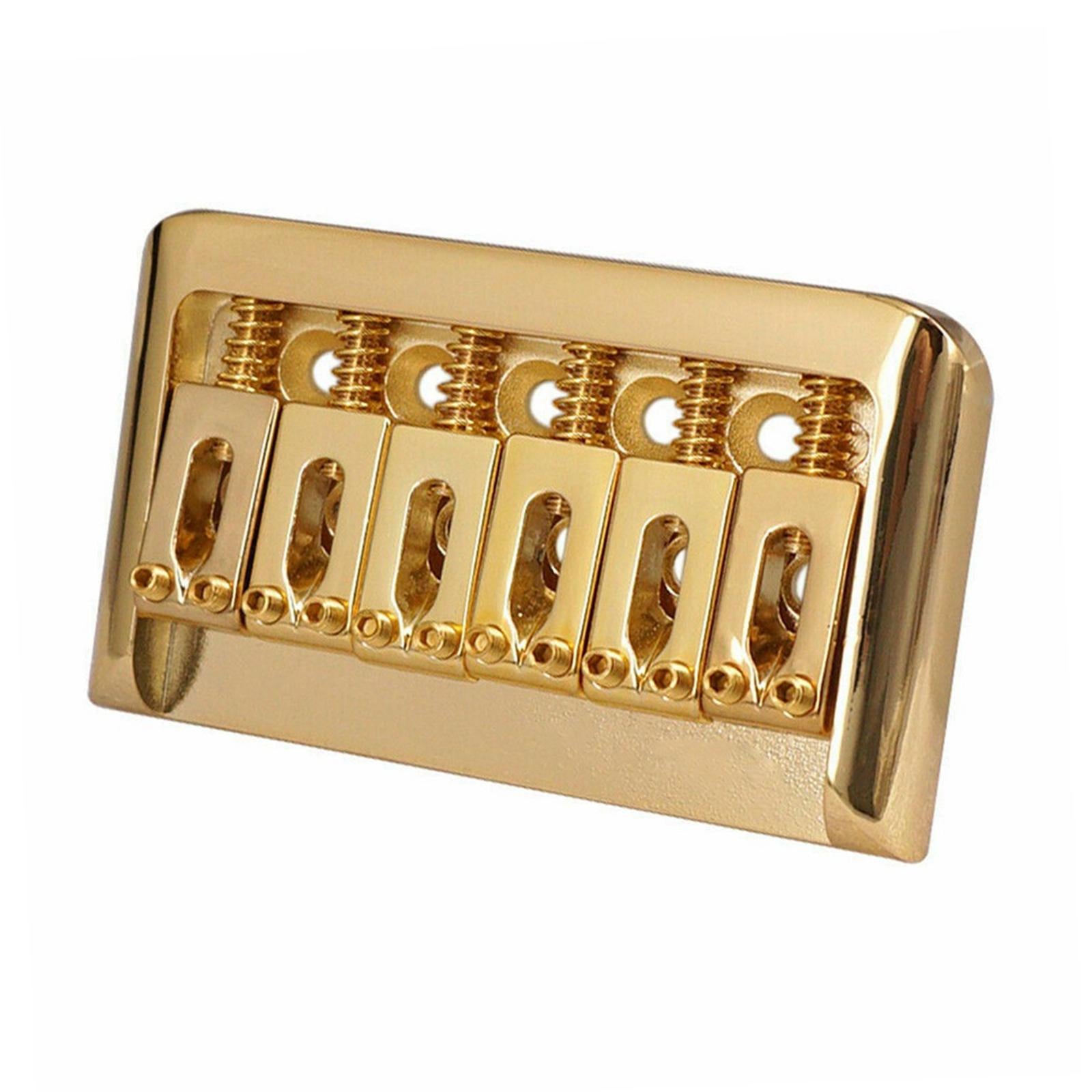 Non-Tremolo Guitar Hardtail Bridge for 6 String Electric Guitar Chrome Gold