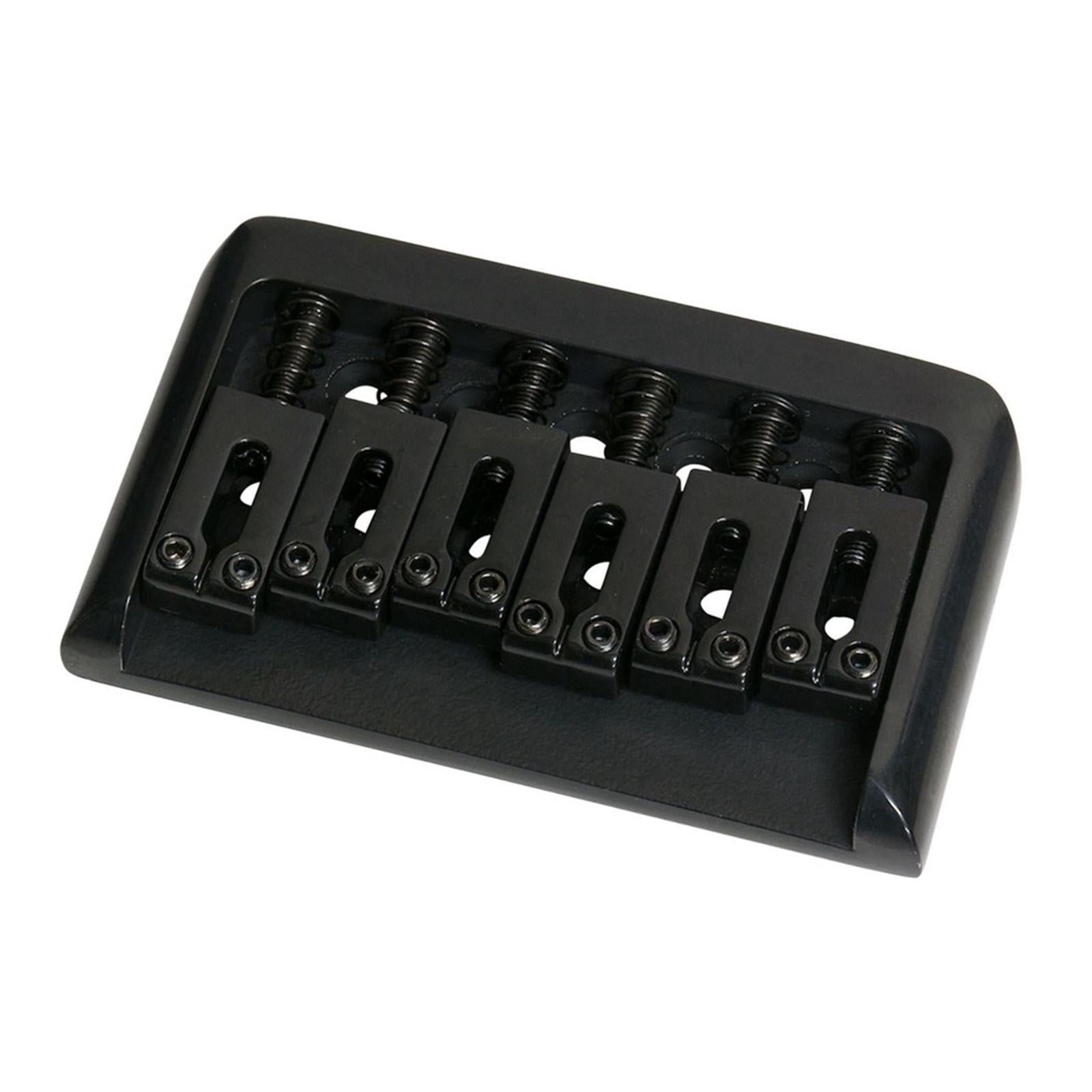 Non-Tremolo Guitar Hardtail Bridge for 6 String Electric Guitar Chrome Black