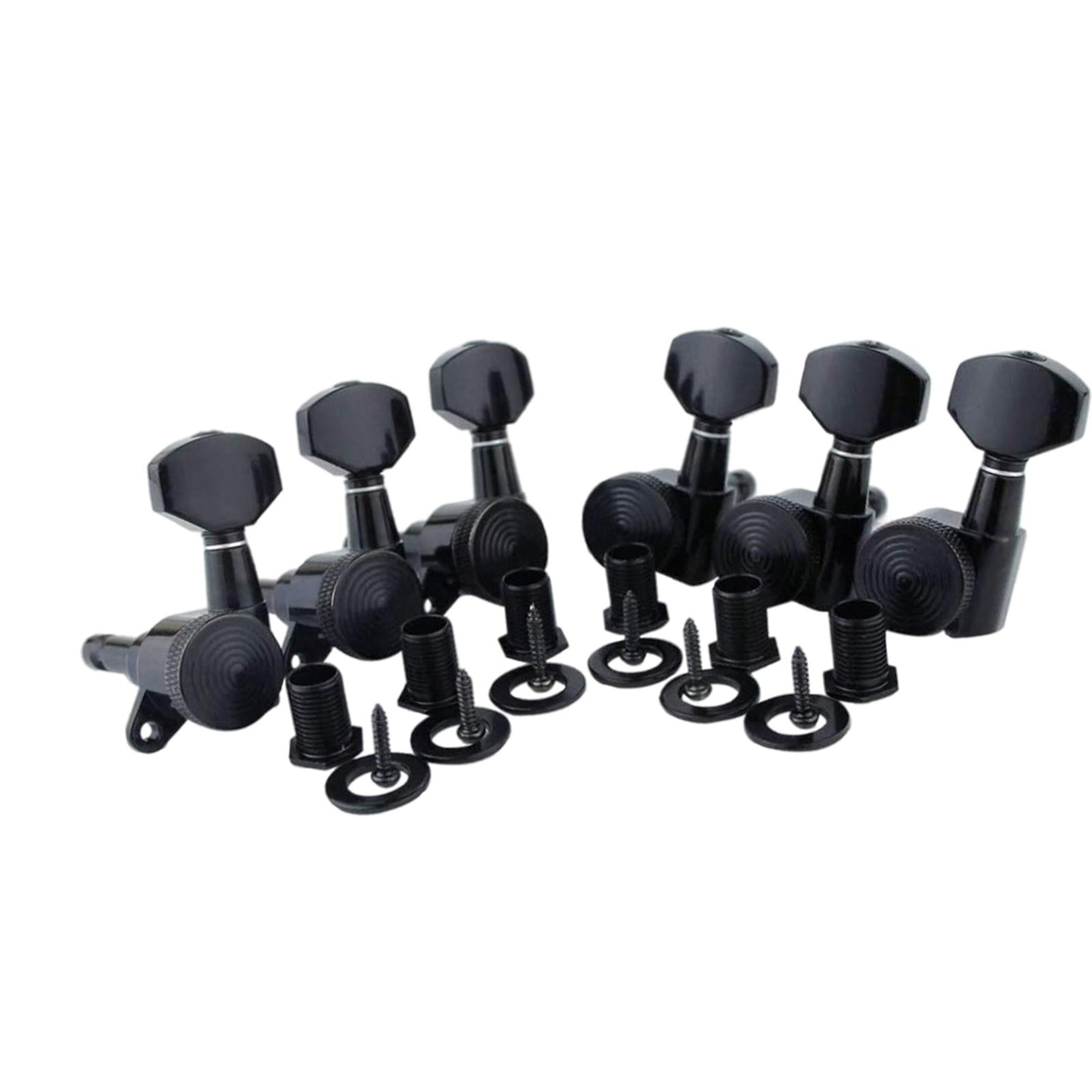 6Pcs Lock String Tuning Key Pegs Tuners Set Gear Ratio 1:18 for Guitar Black 6L