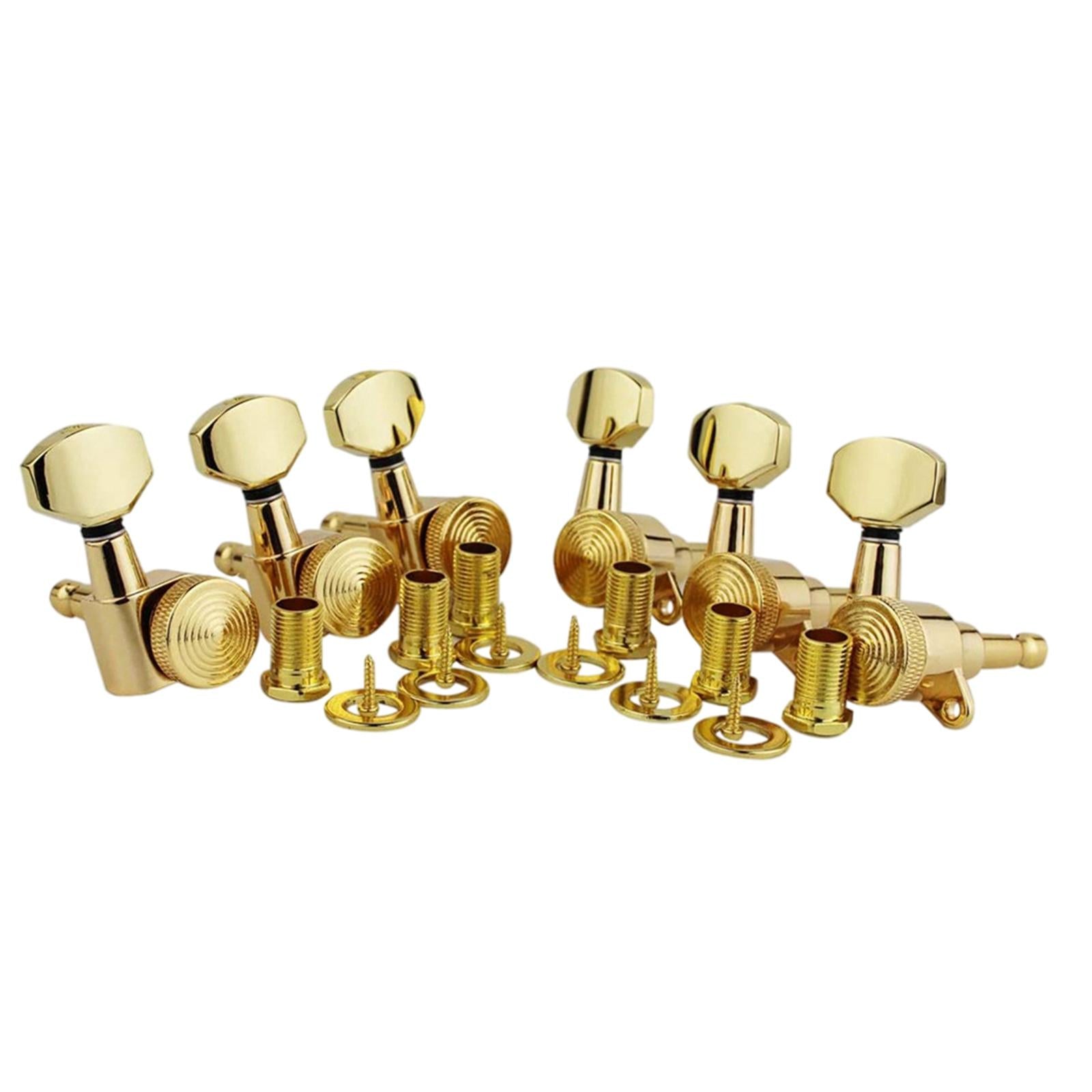 6Pcs Lock String Tuning Key Pegs Tuners Set Gear Ratio 1:18 for Guitar Gold 6R