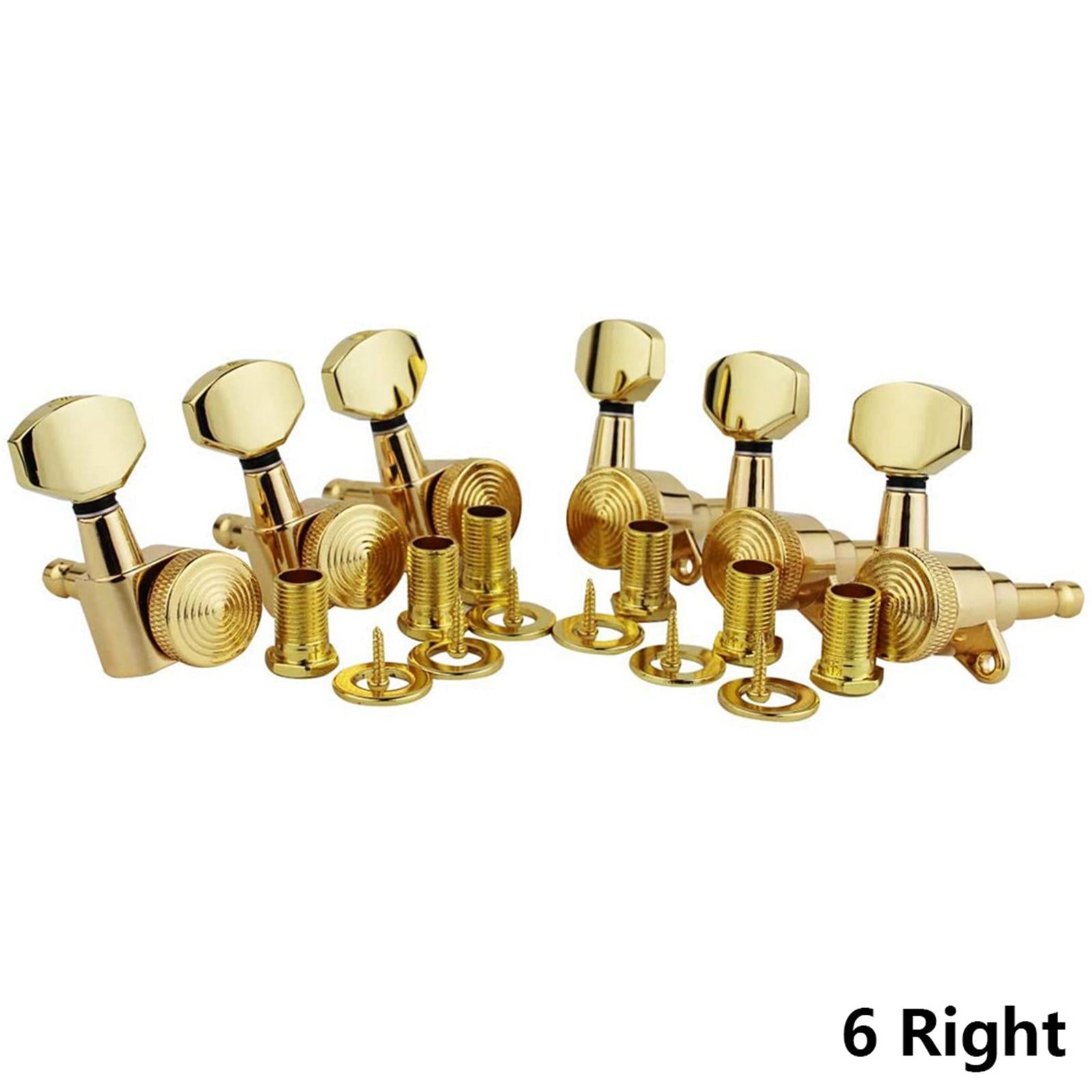 6Pcs Lock String Tuning Key Pegs Tuners Set Gear Ratio 1:18 for Guitar Gold 6R
