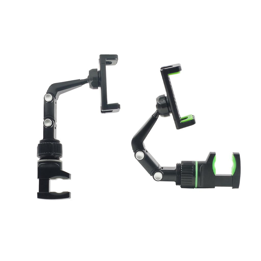 Guitar Phone Holder Mic Stand Mount for Guitar Lessons Tutorials Black Green