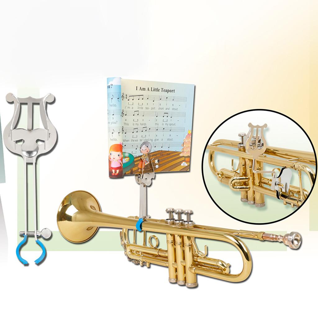 Durable Clarinet Lyre Sheet Music Clamp Stand Instrument Holder for Trombone