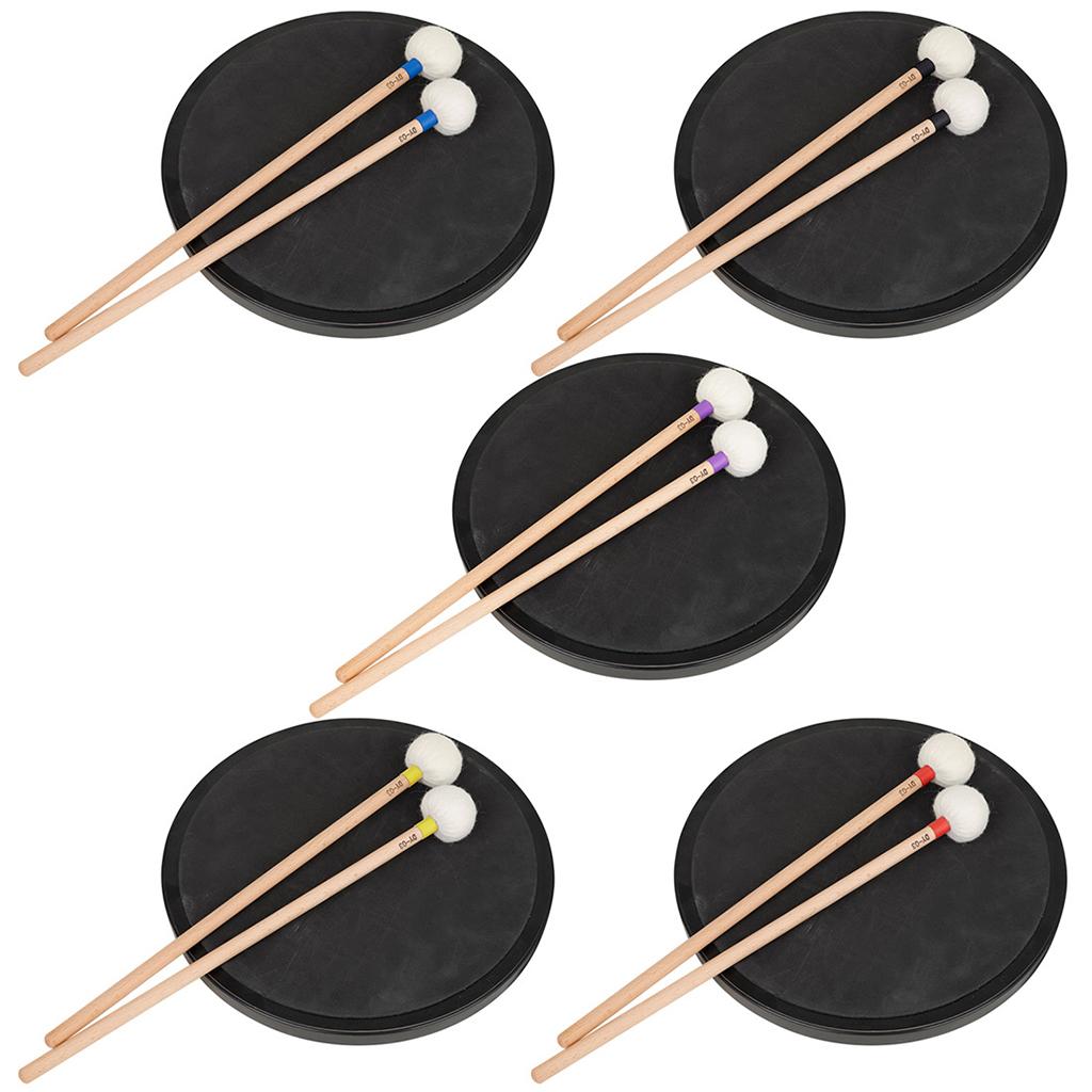 2 Pieces Percussion Mallet Sticks for Bells Instrument Parts Accessories Yellow