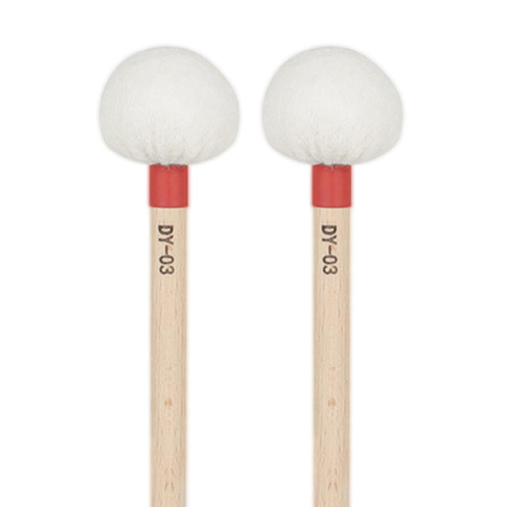 2 Pieces Percussion Mallet Sticks for Bells Instrument Parts Accessories Red