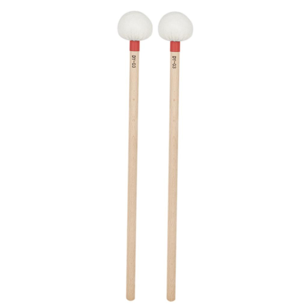 2 Pieces Percussion Mallet Sticks for Bells Instrument Parts Accessories Red