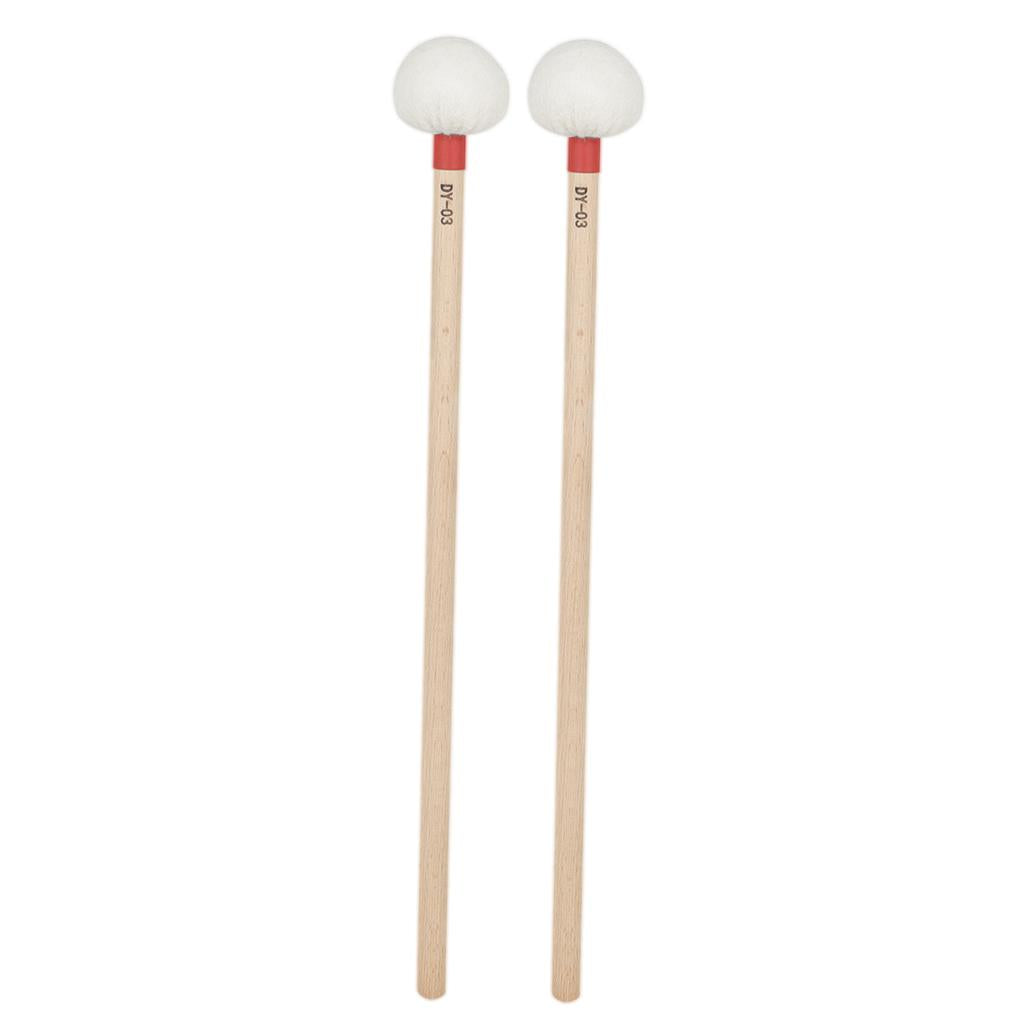 2 Pieces Percussion Mallet Sticks for Bells Instrument Parts Accessories Red