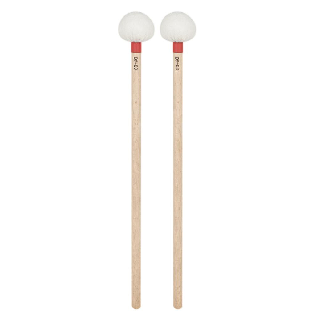 2 Pieces Percussion Mallet Sticks for Bells Instrument Parts Accessories Red