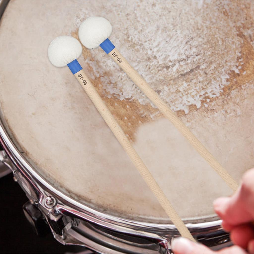2 Pieces Percussion Mallet Sticks for Bells Instrument Parts Accessories Blue