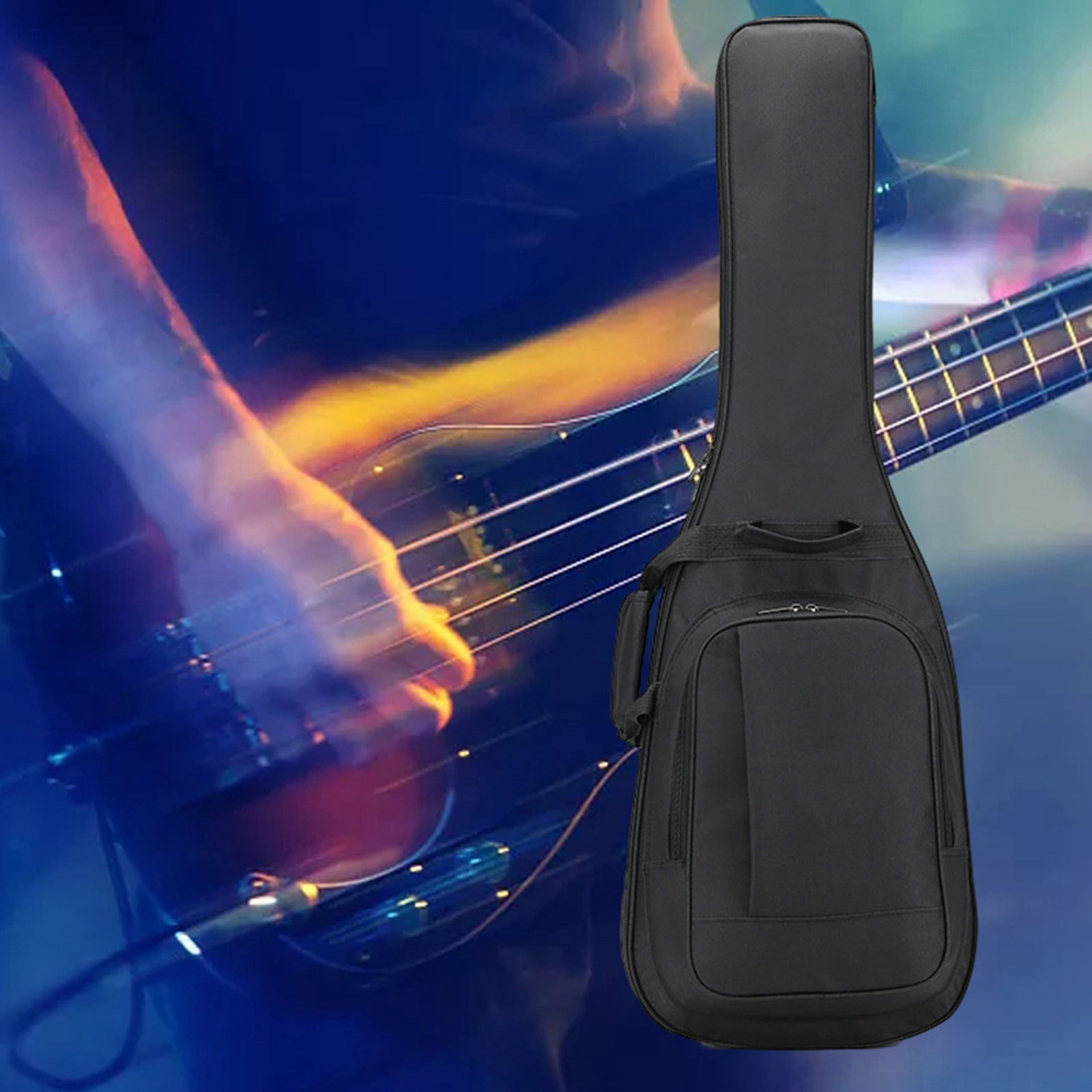 Gig Bag Thick Padding with Dual Adjustable Shoulder Strap Case Black bass bag