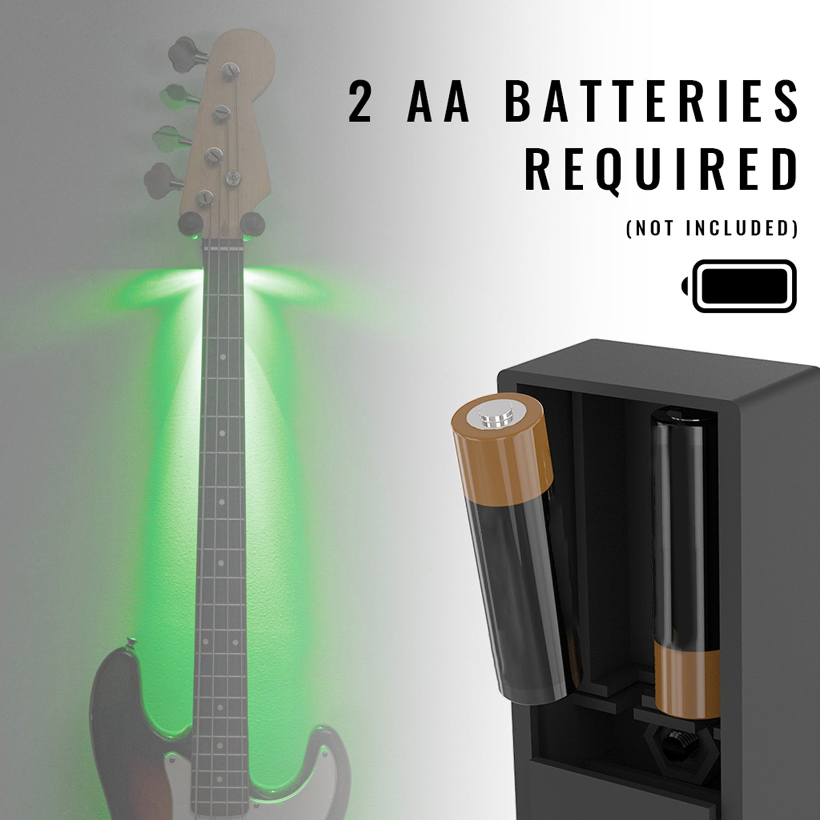 LED Guitar Wall Mount Bracket Support Stand Display for Banjo Ukulele Bass green light