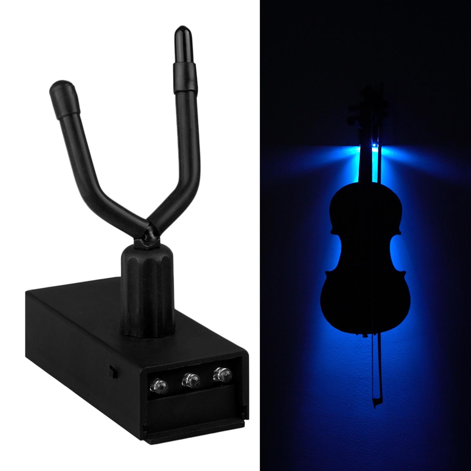 Guitar or Bass Wall Mount Hanger w/ LED Light for Mandolins Violin Ukulele Blue