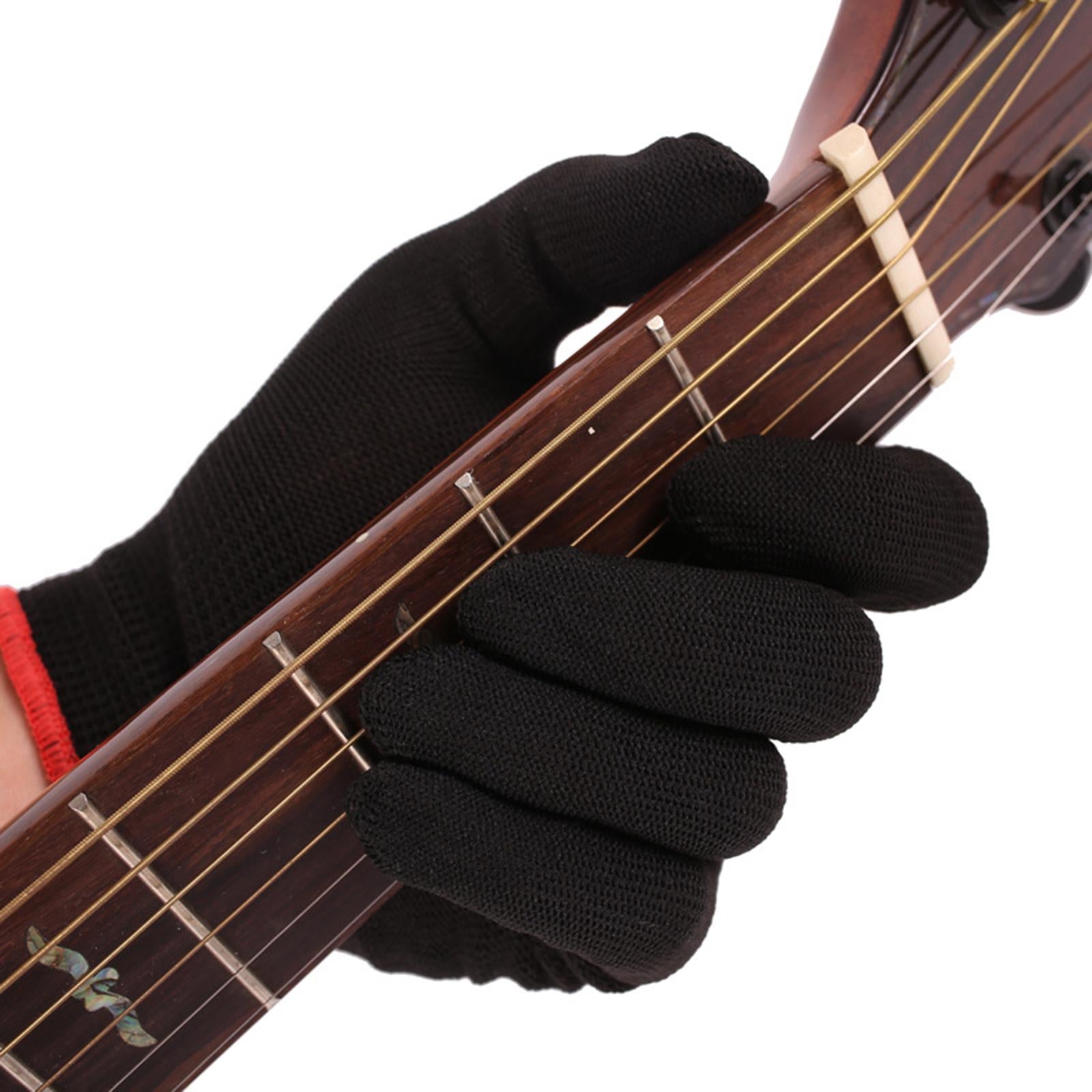 Guitar Glove, Bass Glove, Musician's Practice Glove 2Pcs - COLOR - Black S