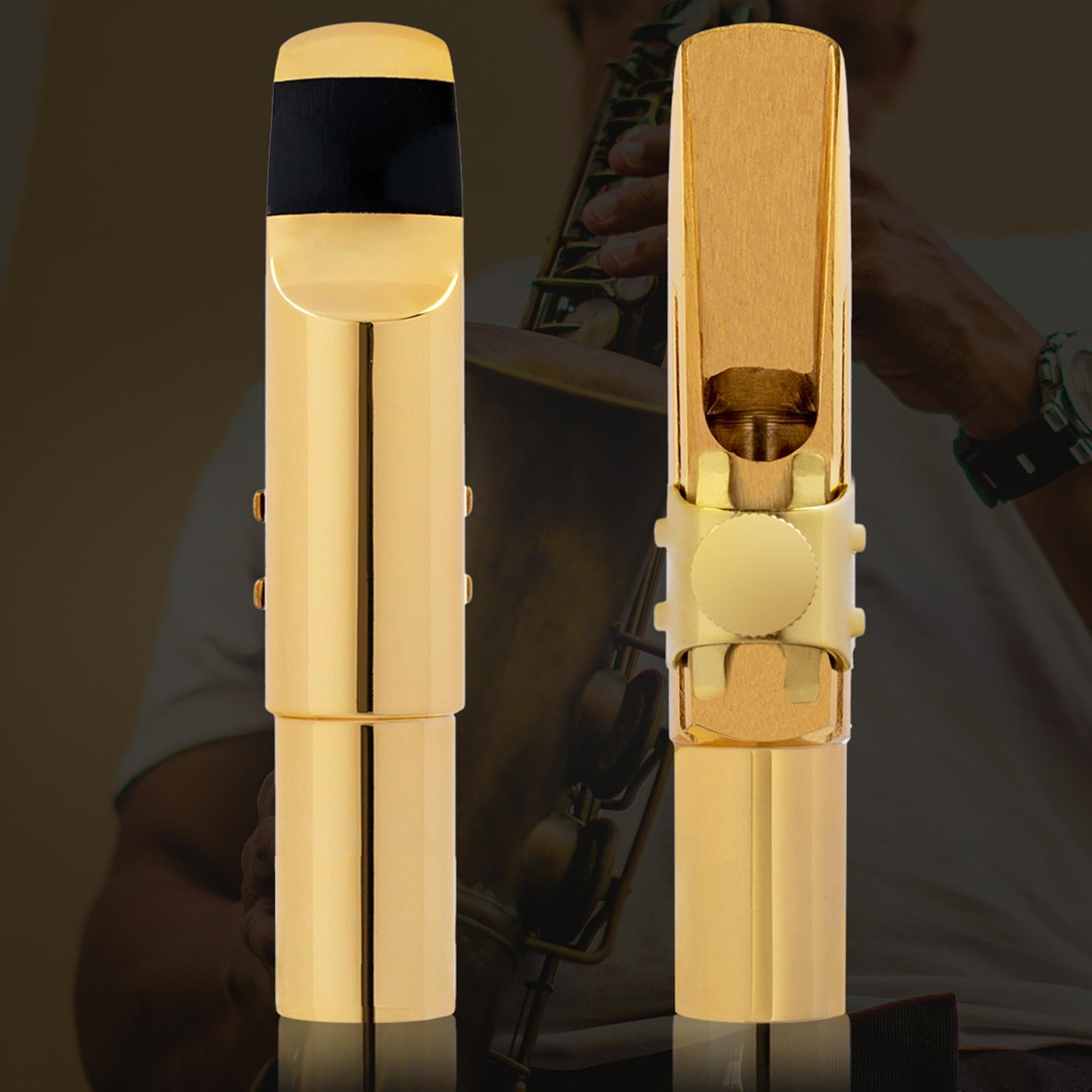 Metal Gold-Plated Baritone Saxophone Mouthpiece for Saxophone Accessory Size 5