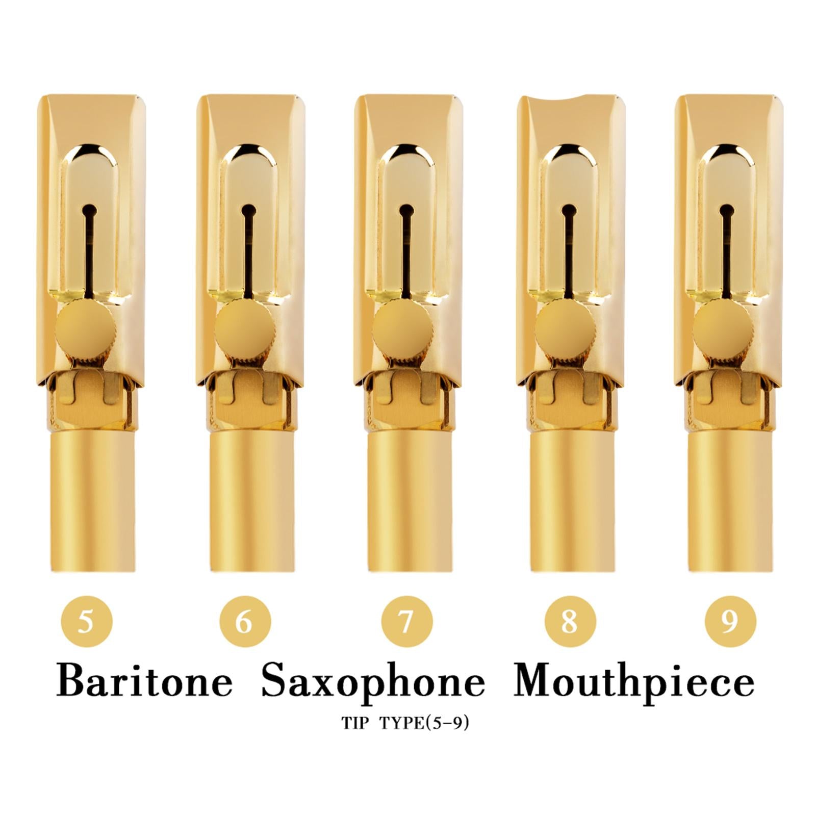Metal Gold-Plated Baritone Saxophone Mouthpiece for Saxophone Accessory Size 5