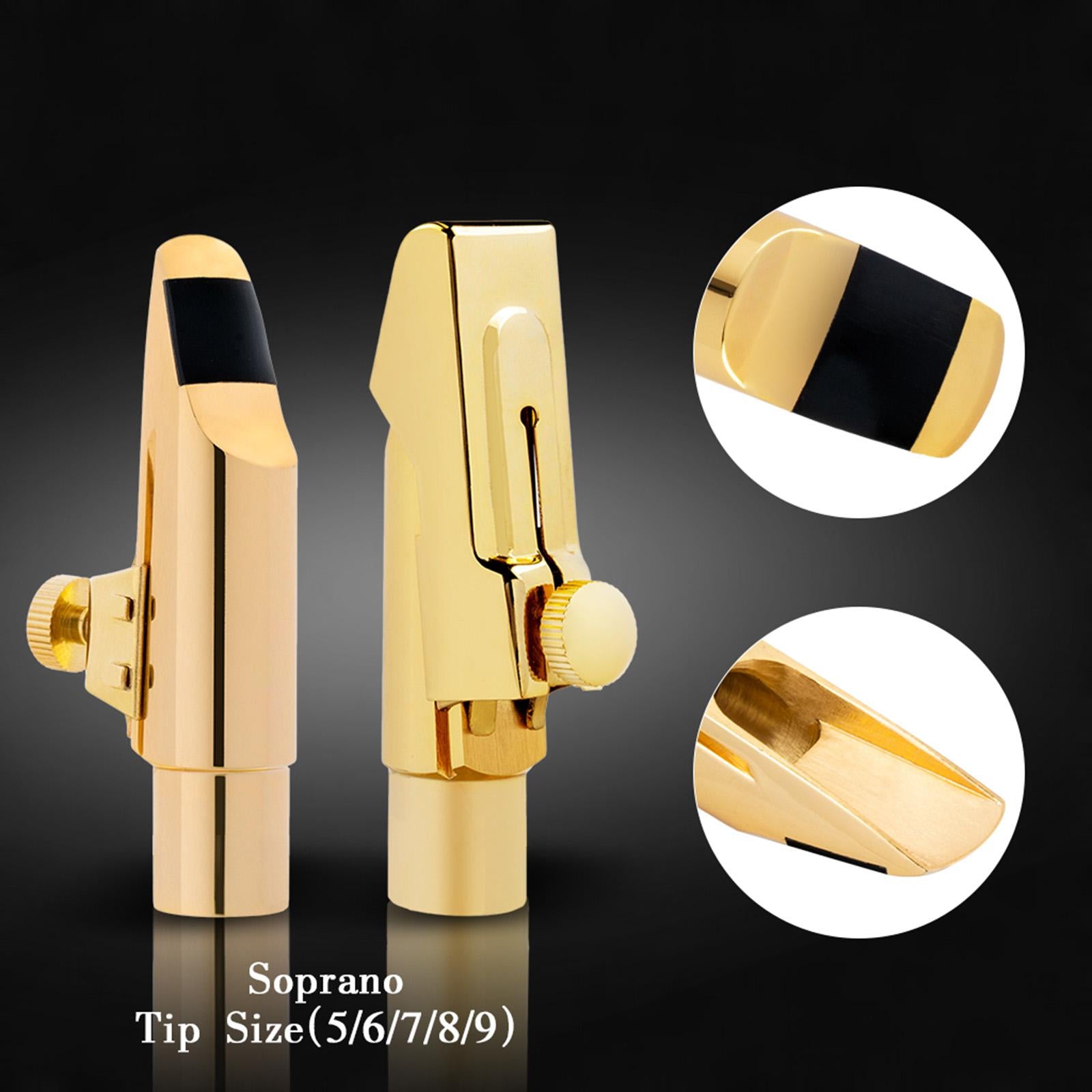 Soprano Saxophone Mouthpiece Gold Size 5 6 7 8 9 for Music Lovers Gifts Size 8