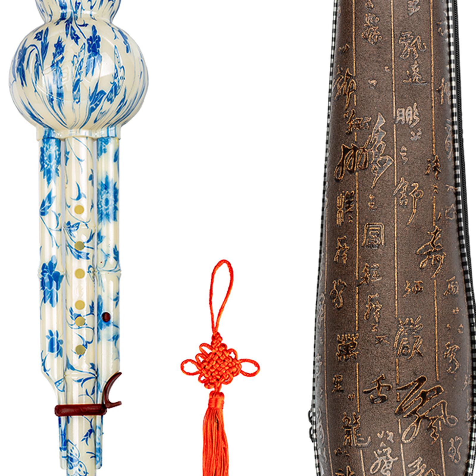 Chinese Traditional Hulusi Instrument for Music Lovers Beginner Blue