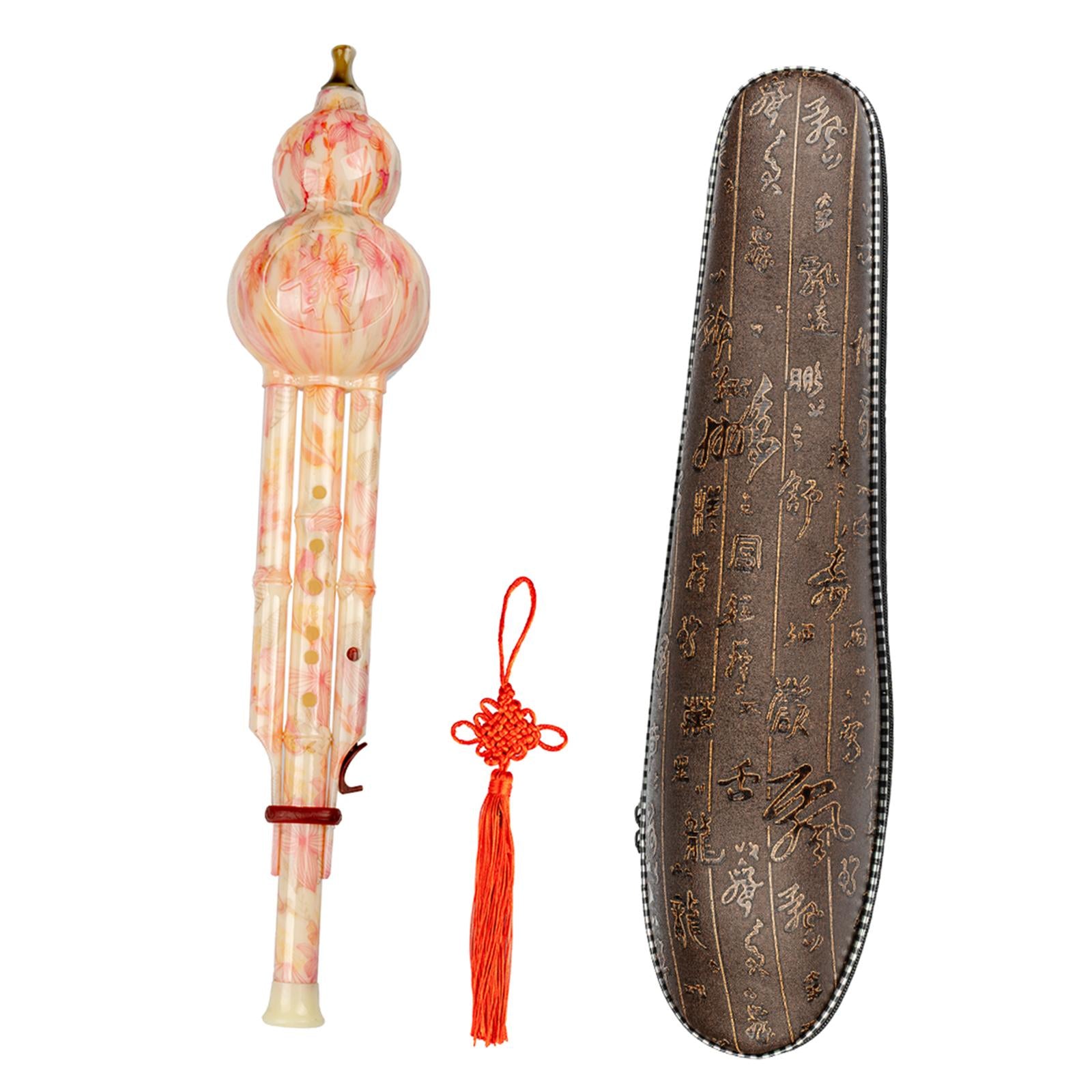 Chinese Traditional Hulusi Instrument for Music Lovers Beginner Orange